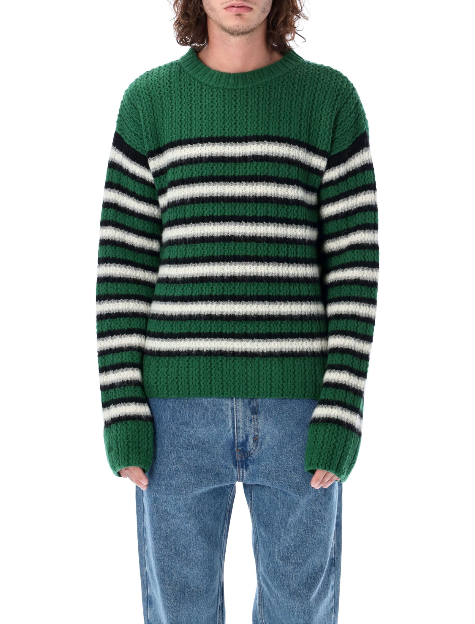 ERL Cable-knit Striped Sweater