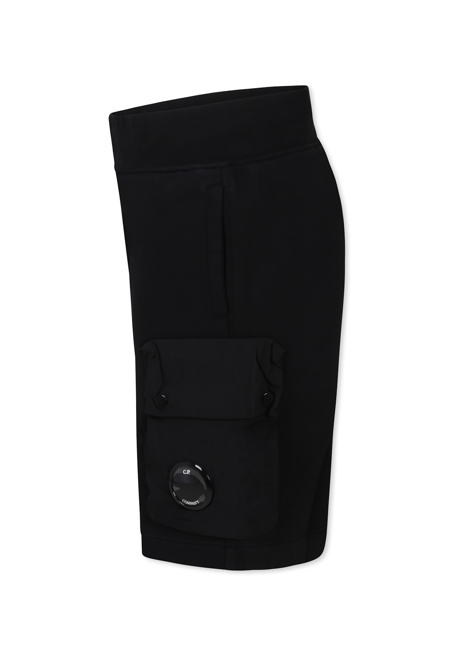 C.p. Company Undersixteen Black Shorts For Boy In Black
