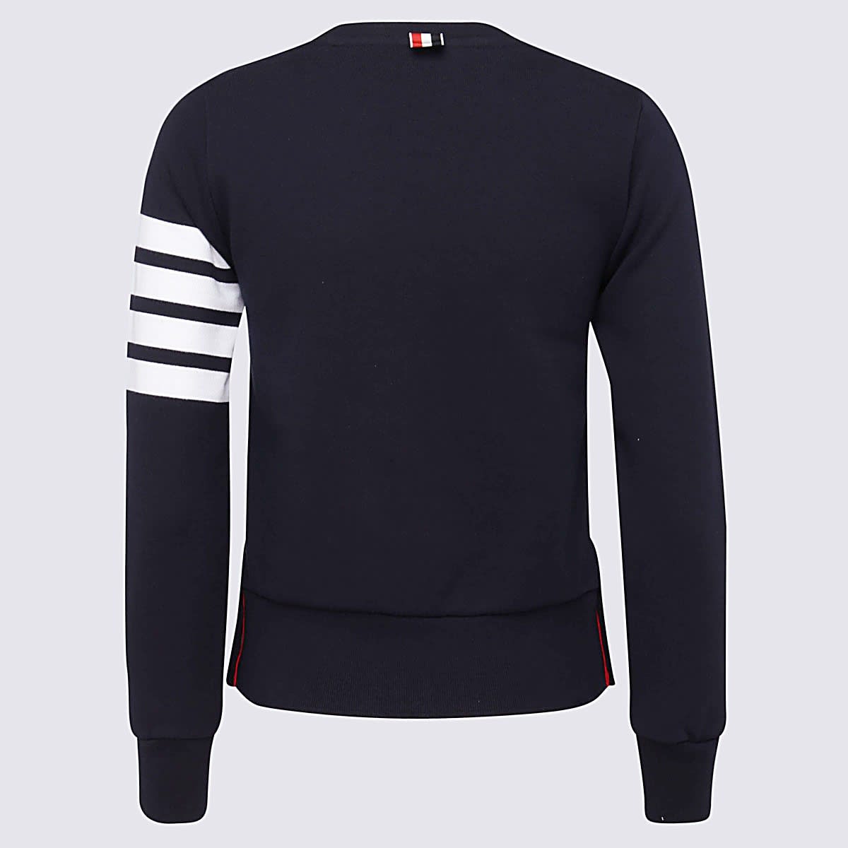 Shop Thom Browne Navy Blue Cotton Sweatshirt