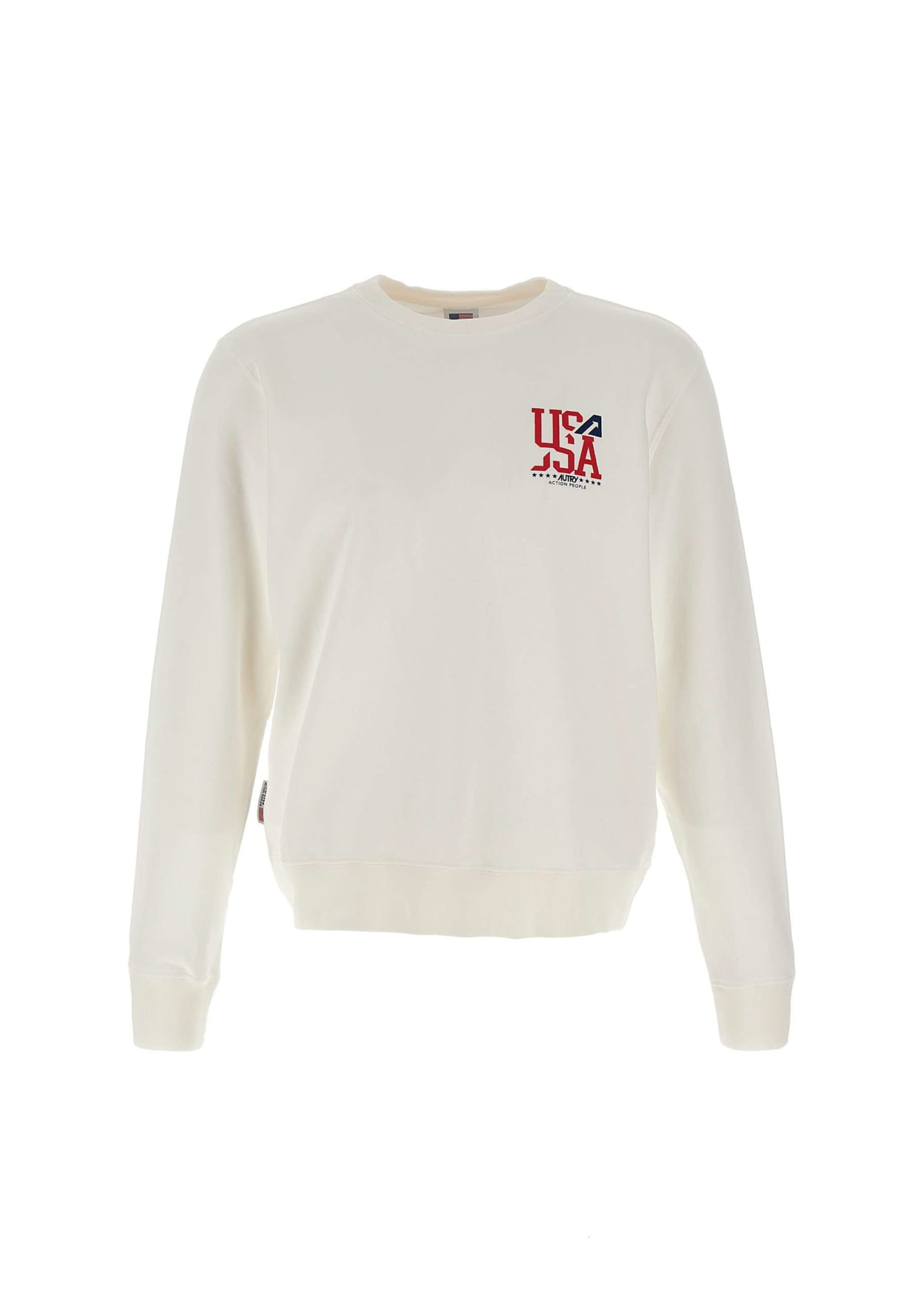 Autry Iconic Action Cotton Sweatshirt In White