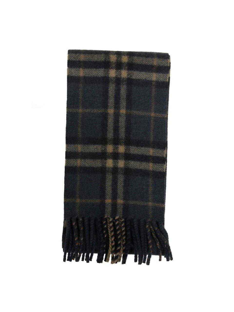 Narrow Check Fringed-edge Scarf