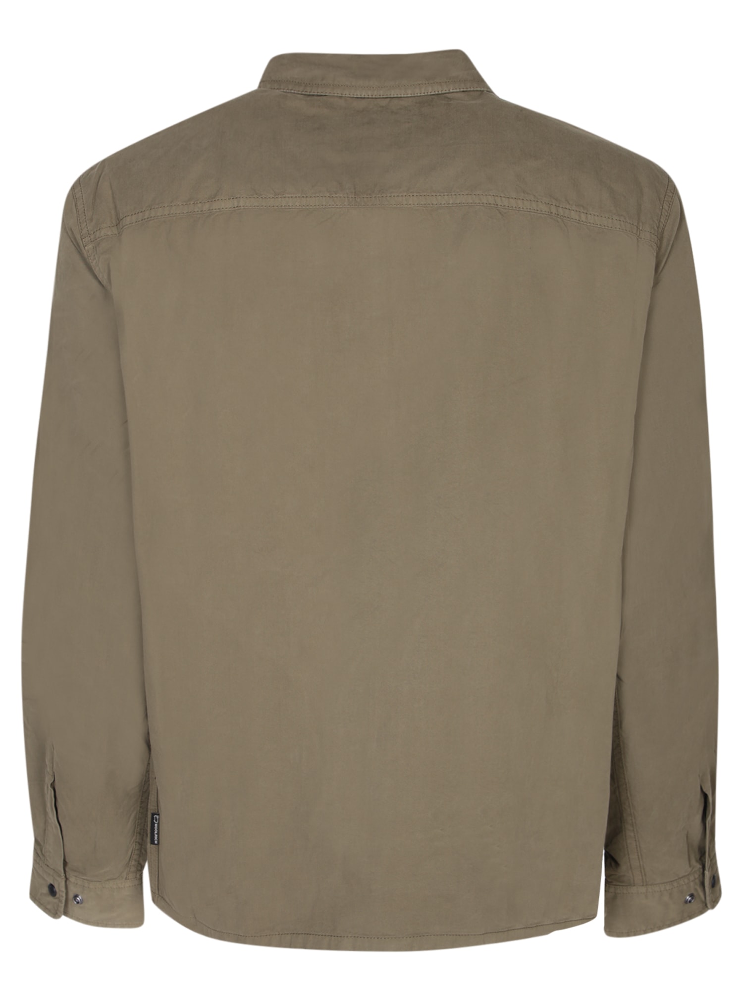 Shop Woolrich Military Green Zip Overshirt