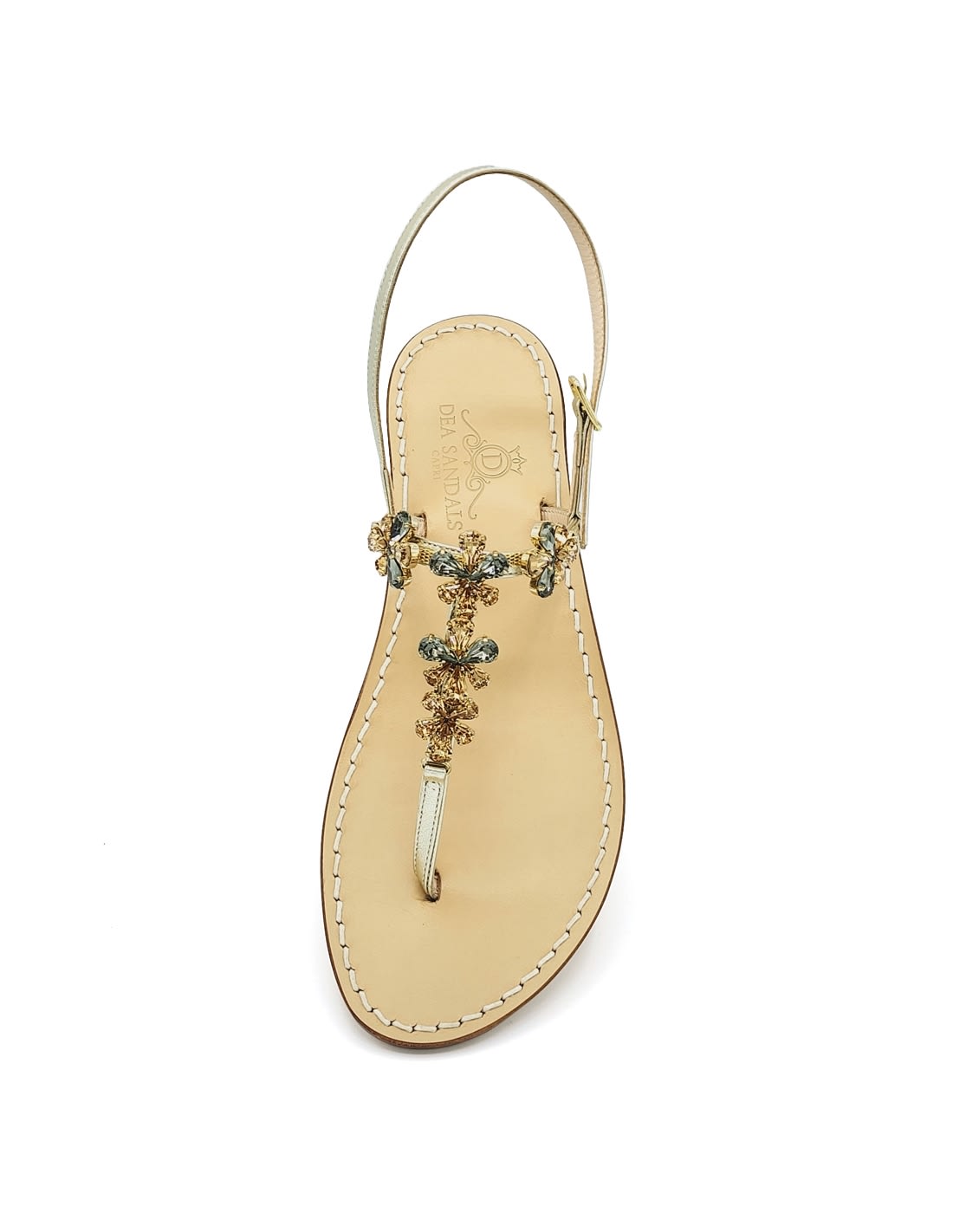 Narcissus Amber Gray Jewel Sandals