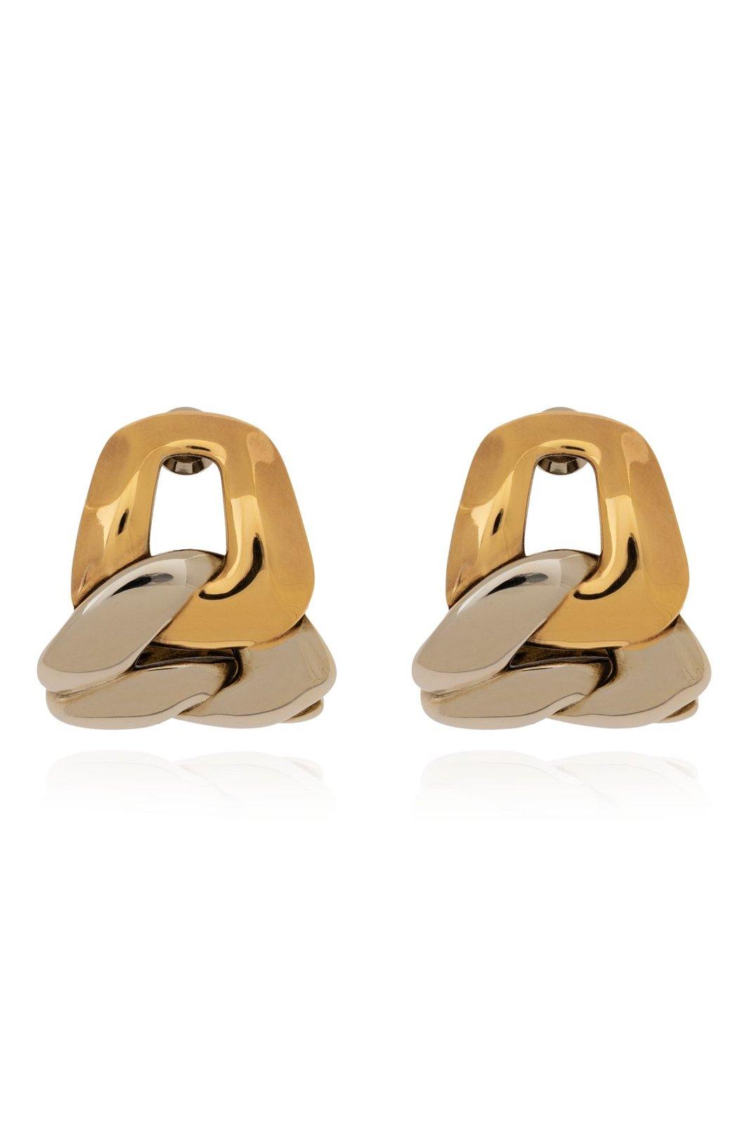 Shop Alexander Mcqueen Chained Earrings In Silver/gold