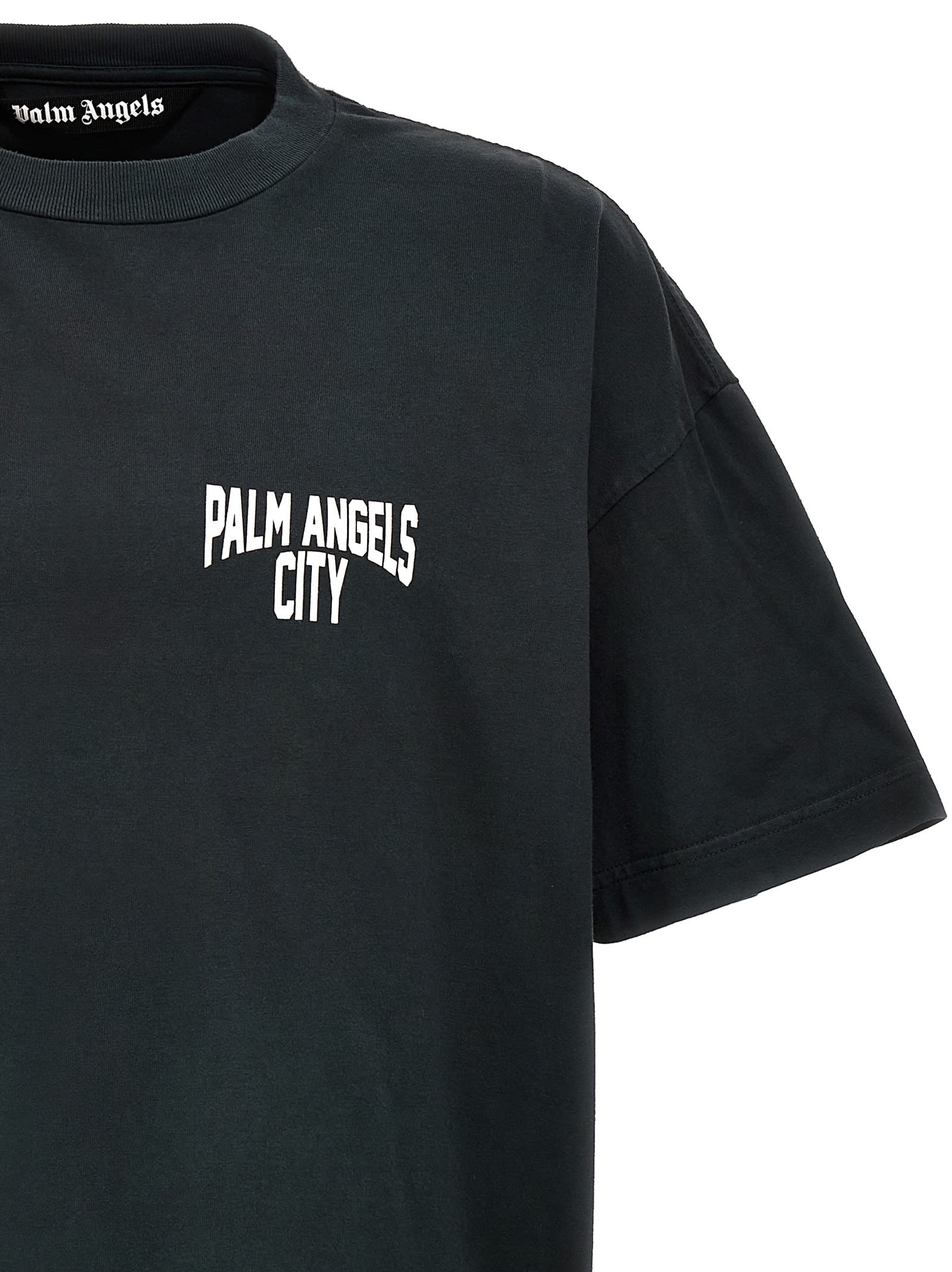 Shop Palm Angels Pa City T-shirt In Grigio