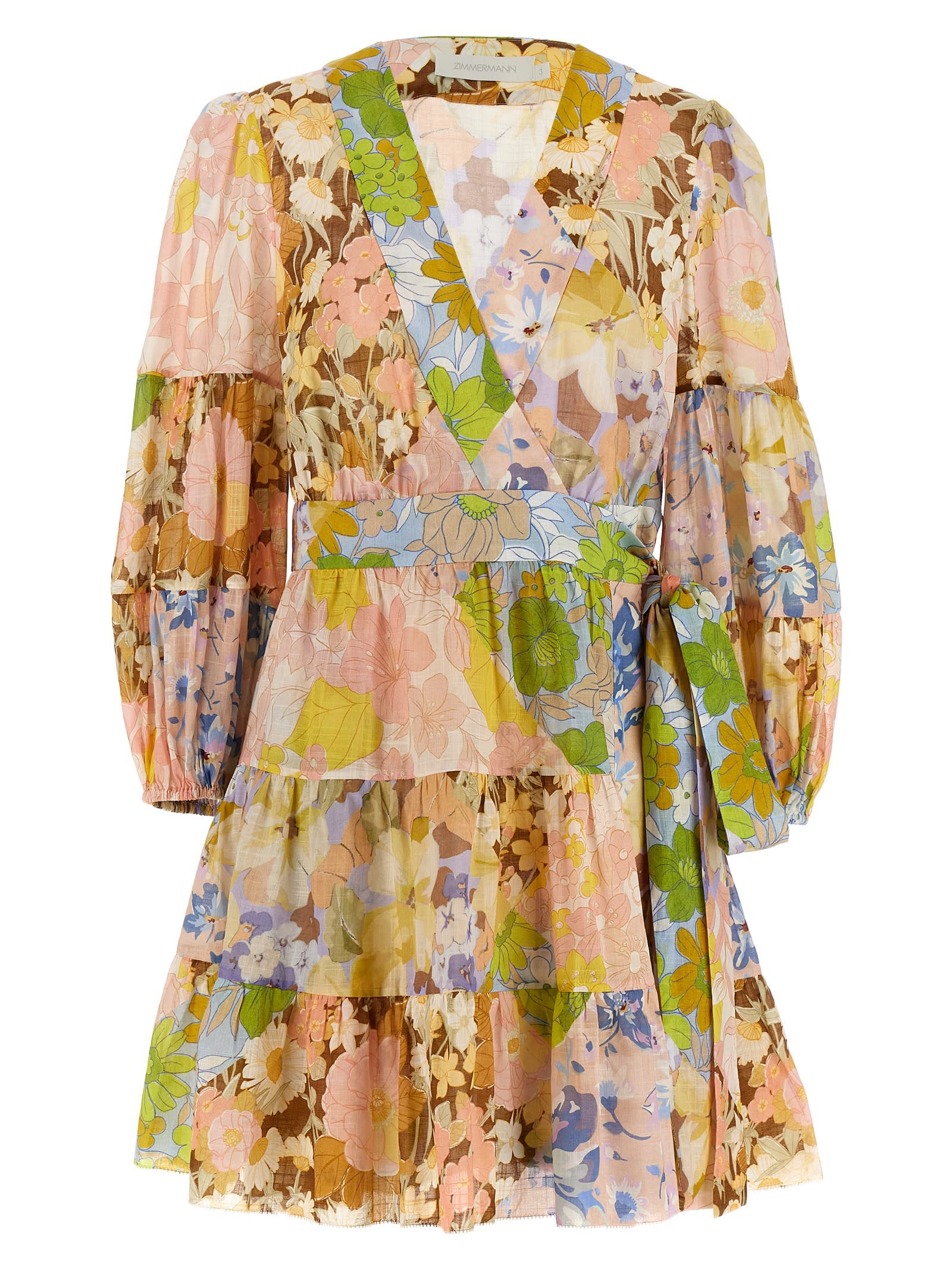 Shop Zimmermann Pop Wrap Dress In Multicolor