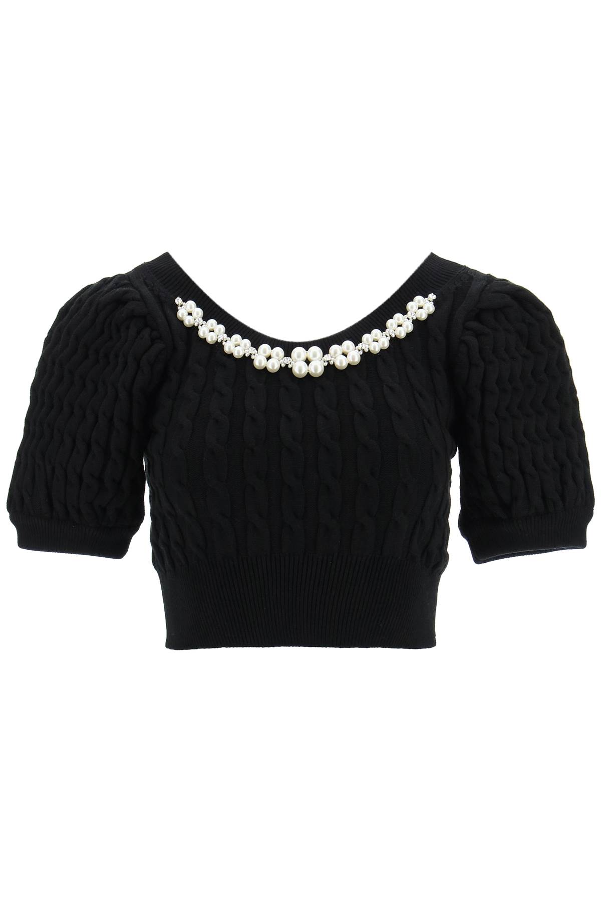 SIMONE ROCHA KNIT CROPPED TOP WITH BEADS