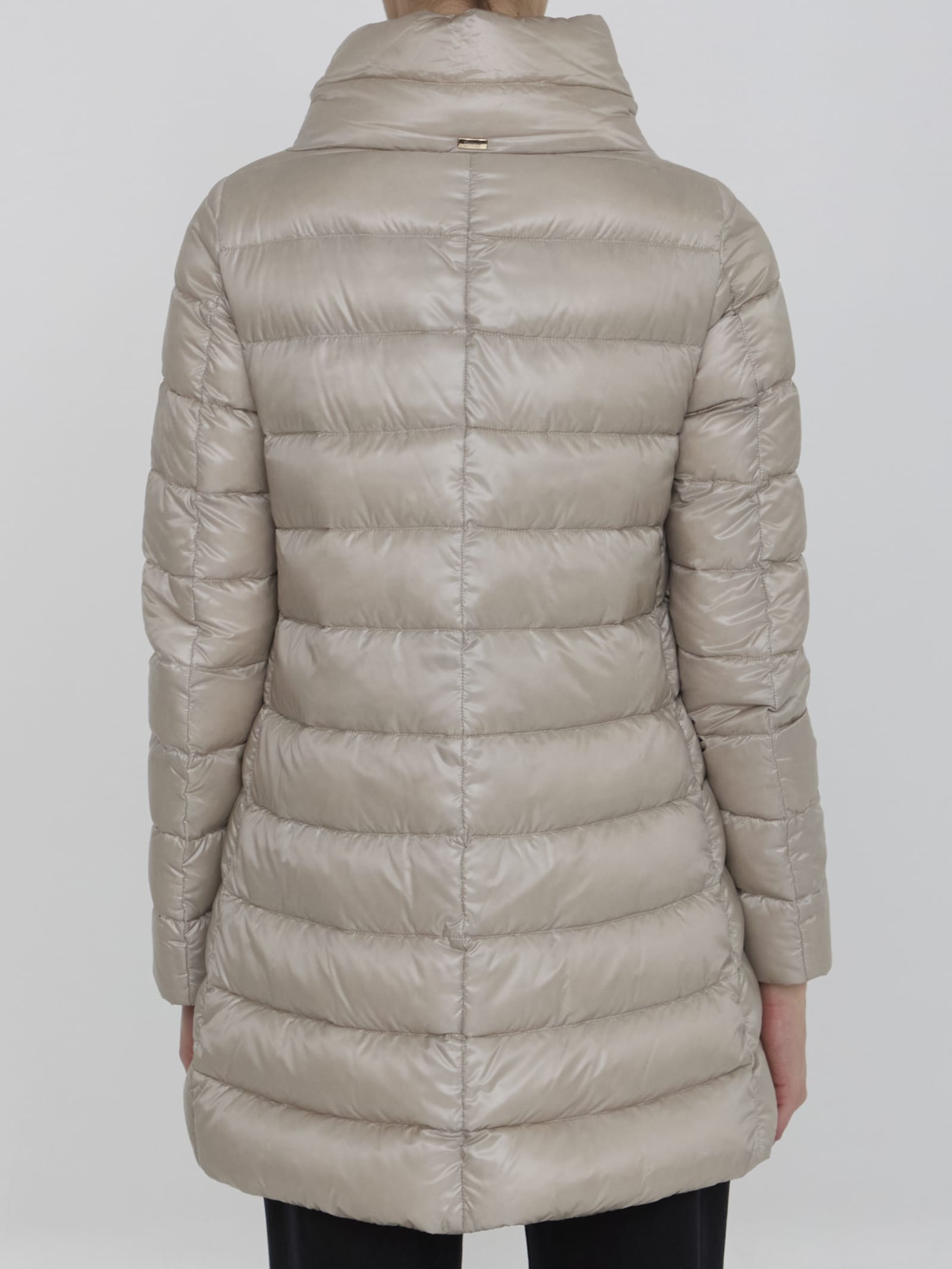 Shop Herno Down Jacket In Nylon In Beige