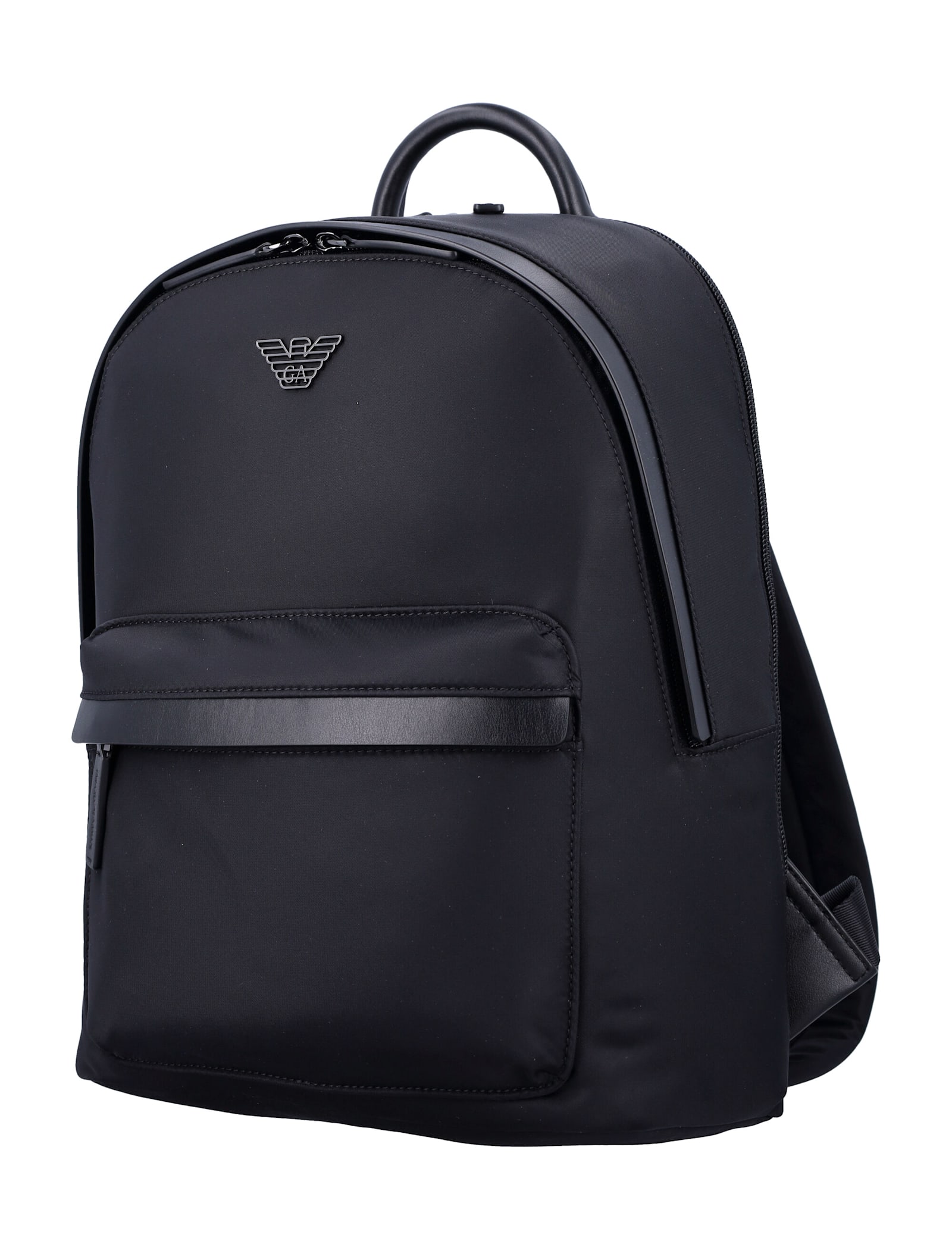 Emporio Armani Logo Nylon Backpack In Black