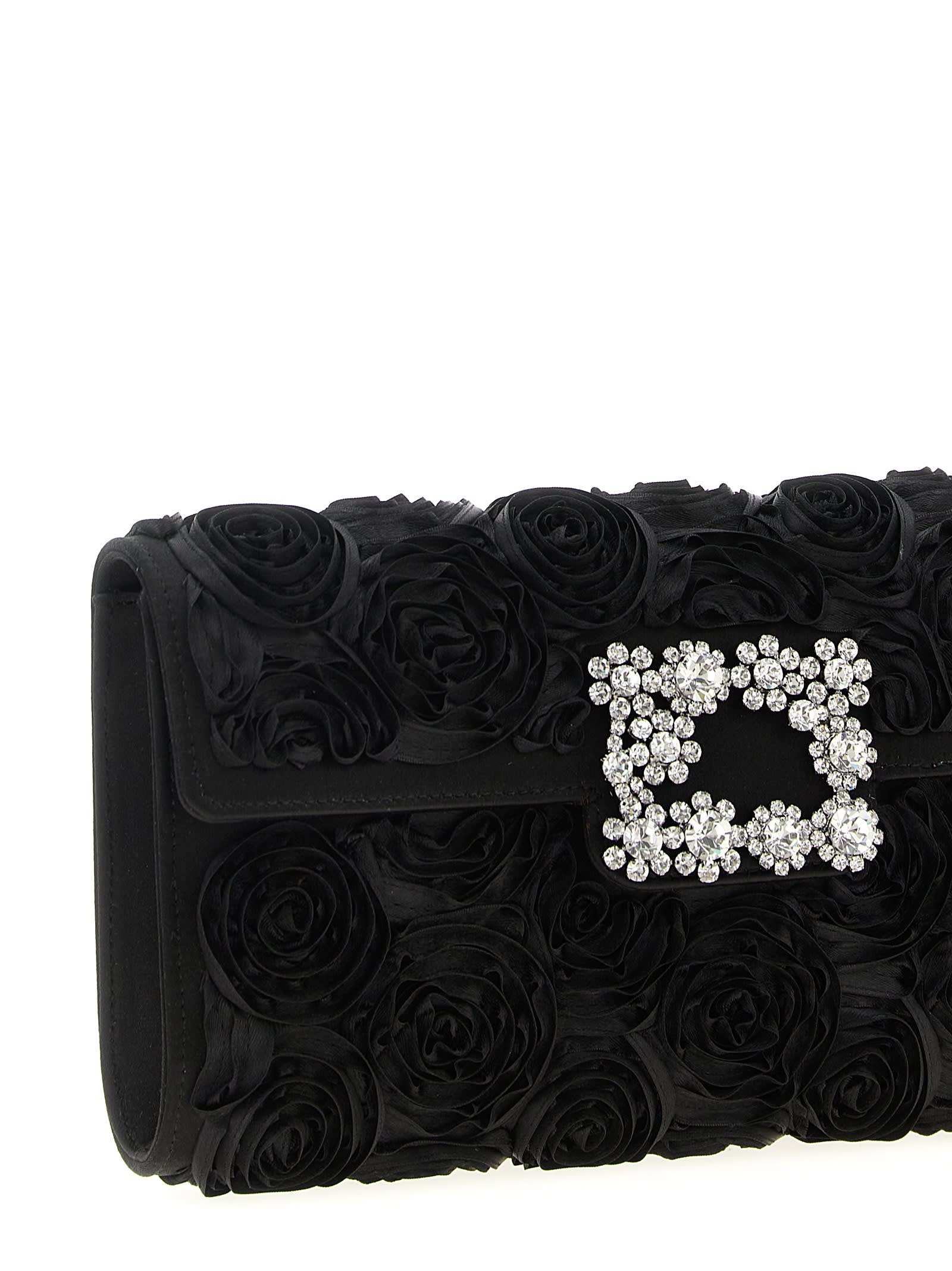 Roger Vivier Efflorescence Clutch In Black