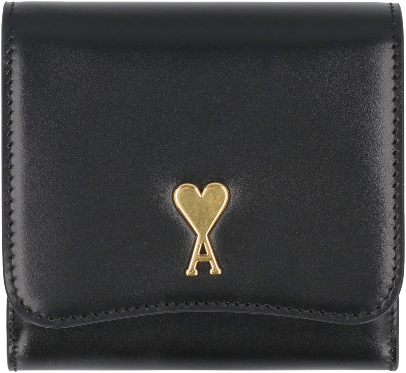 Shop Ami Alexandre Mattiussi Leather Wallet In Black