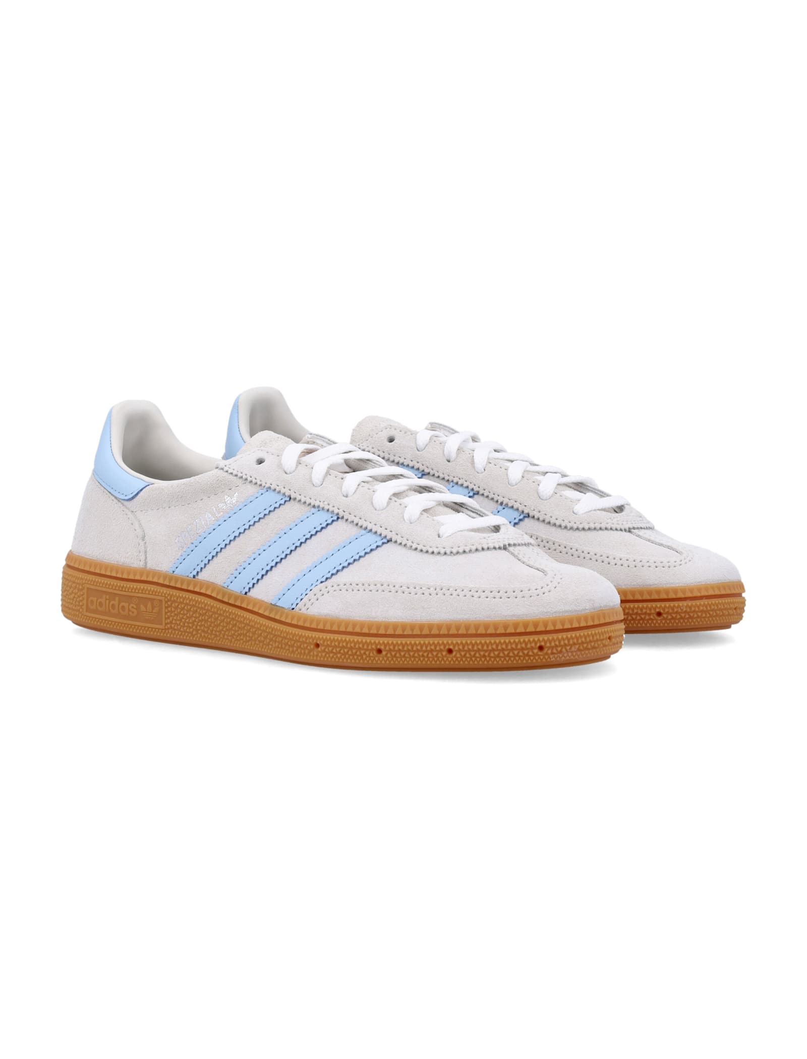 Adidas Originals Womens Alumina Clear Sky Gum Handball Spezial Suede Low-top Trainers In Aluminium
