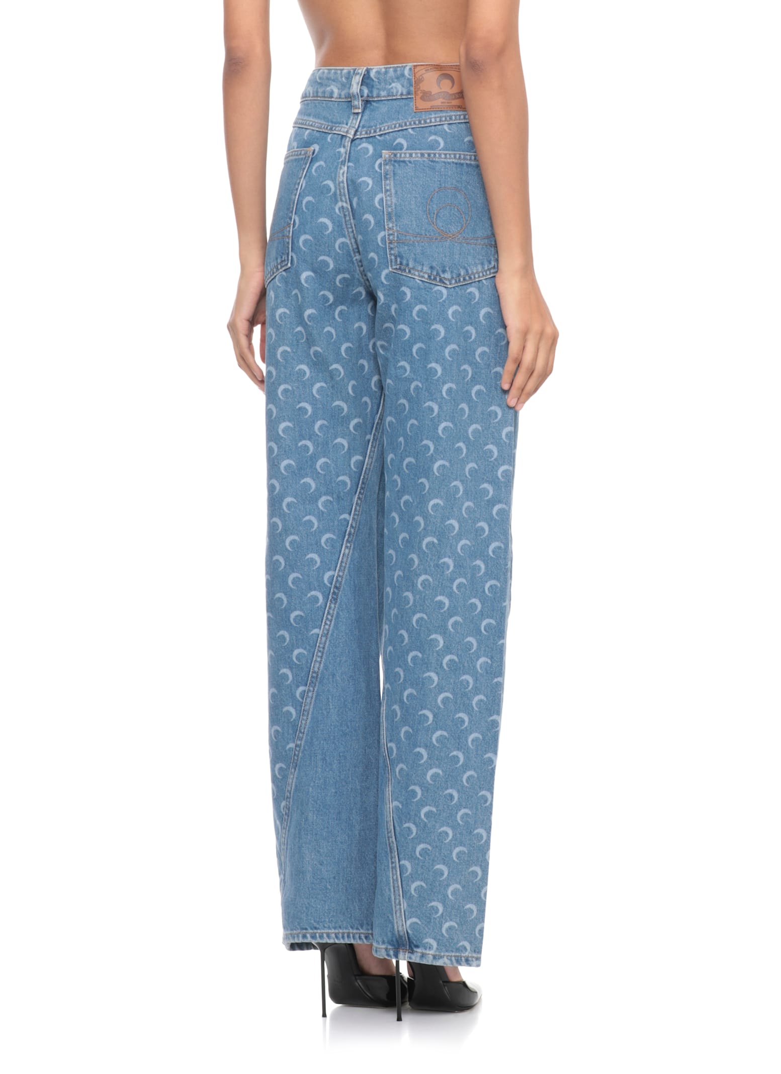 Marine Serre Moon Jeans In Blue
