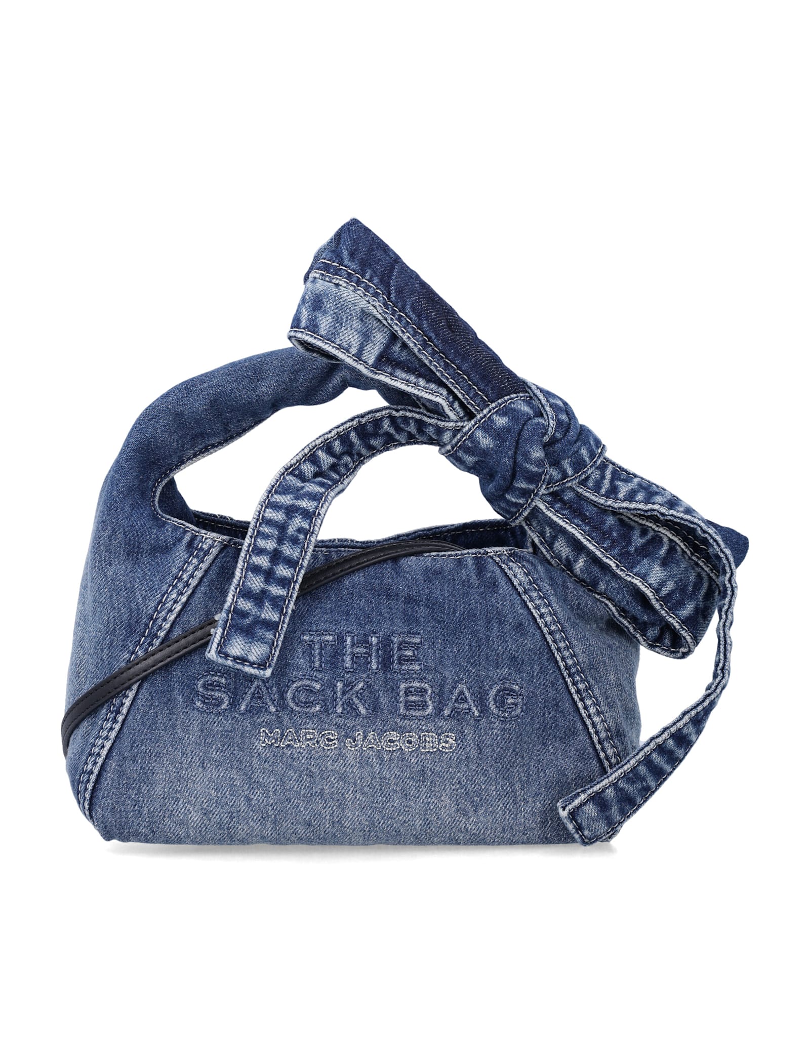 Marc Jacobs The Bow Denim Mini Sack Bag In Blue