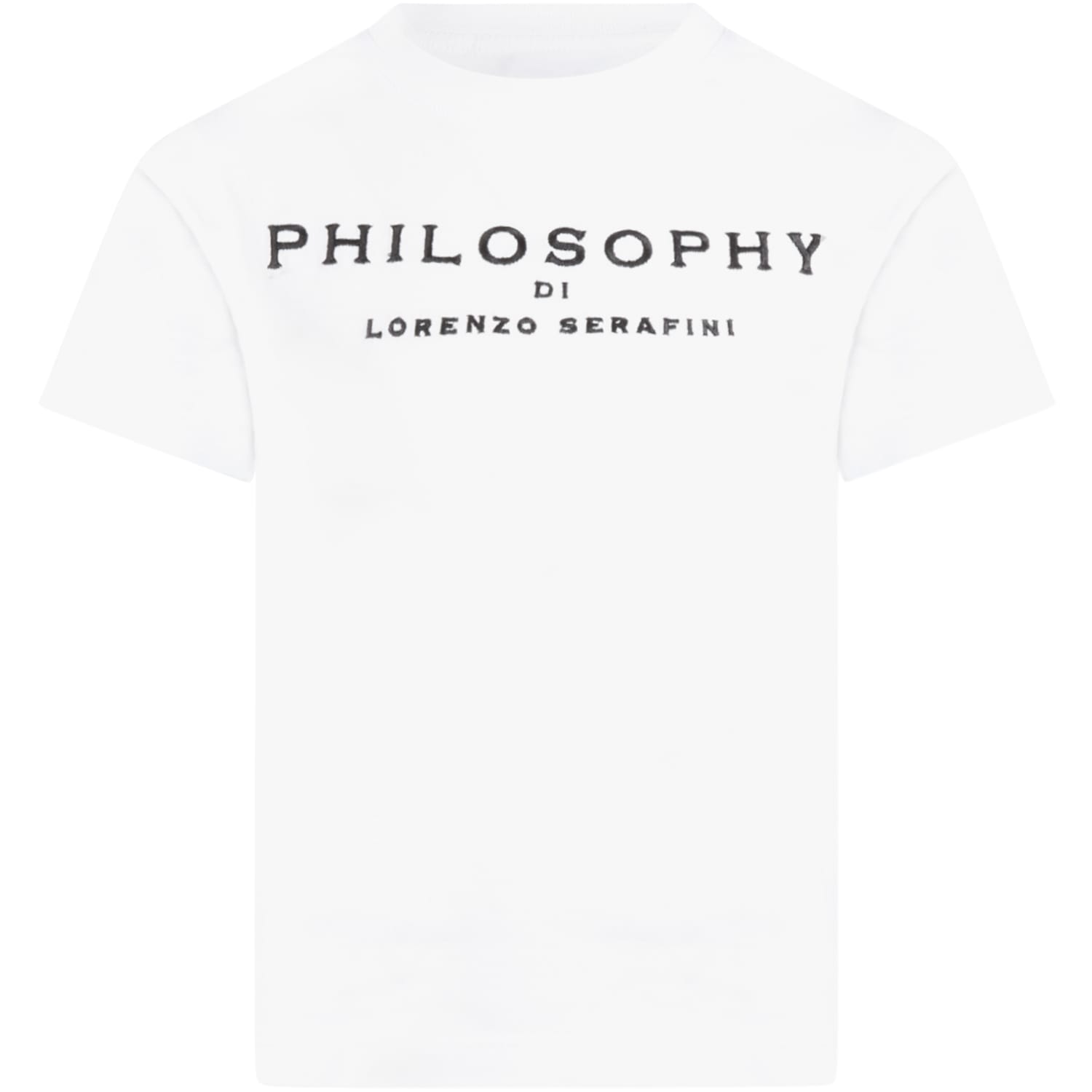 Philosophy di Lorenzo Serafini White T-shirt For Kids With Logo