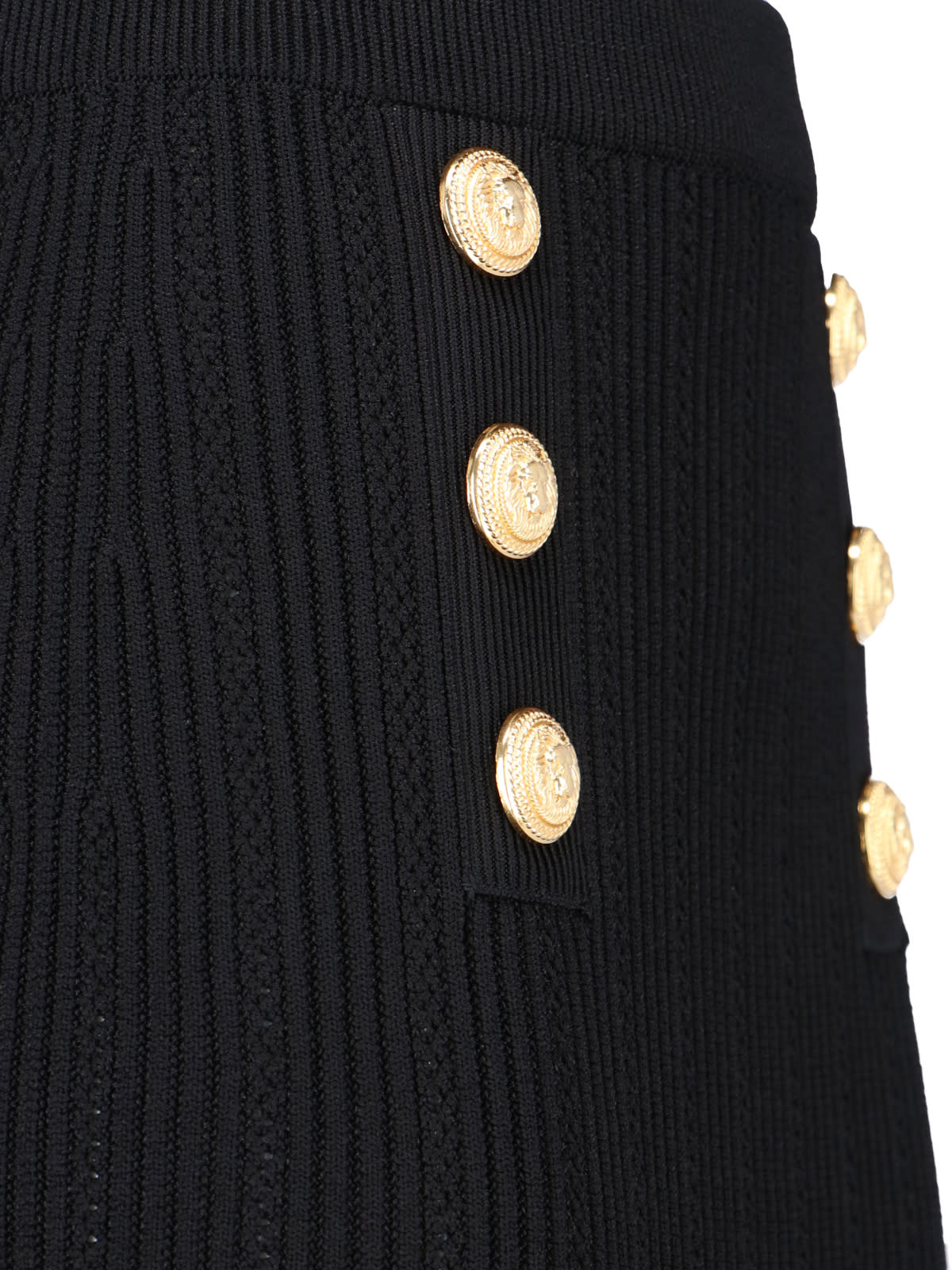 Shop Balmain Sheath Midi Skirt In Black
