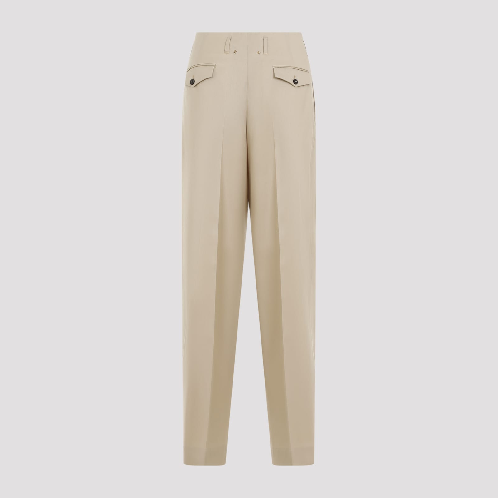 Shop Golden Goose Wide Leg Pants In Sand