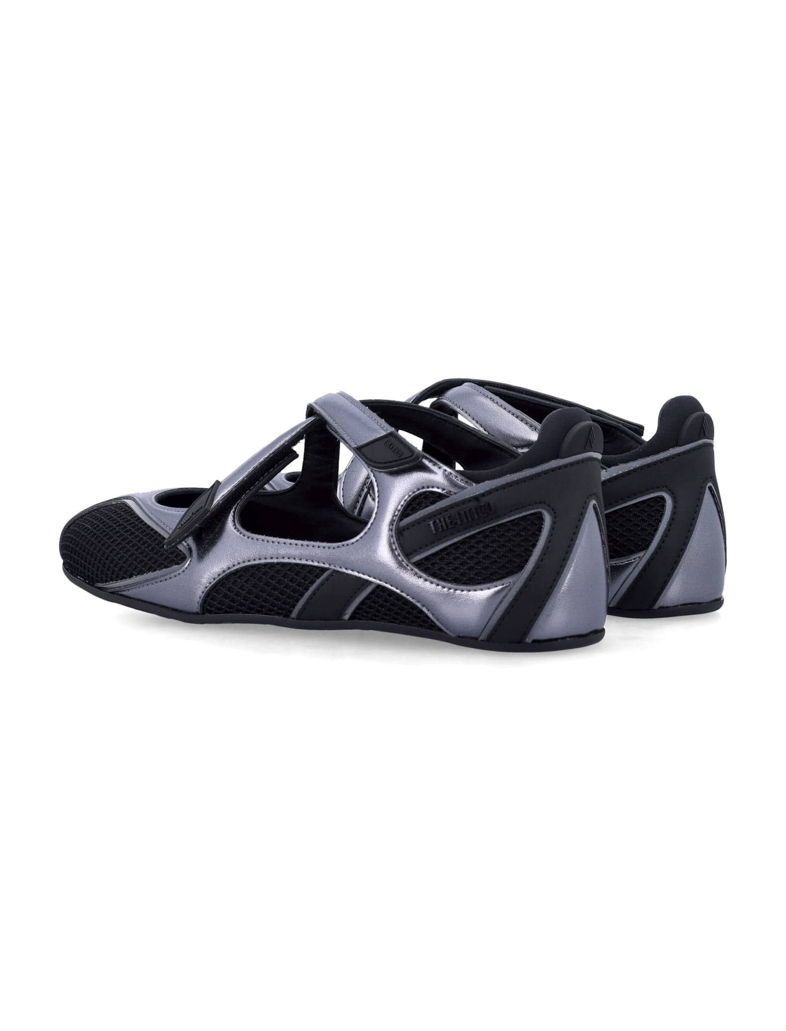 Attico Contemporary Black Ballerinas With Crisscross Straps In Black