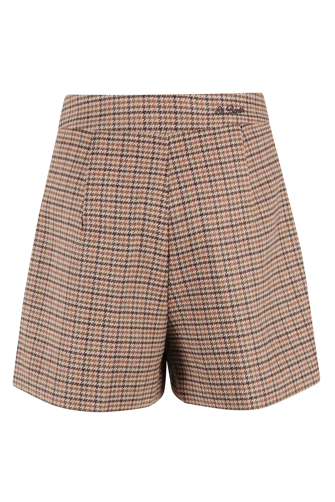 Mc2 Saint Barth Houndstooth-pattern Shorts In Brown