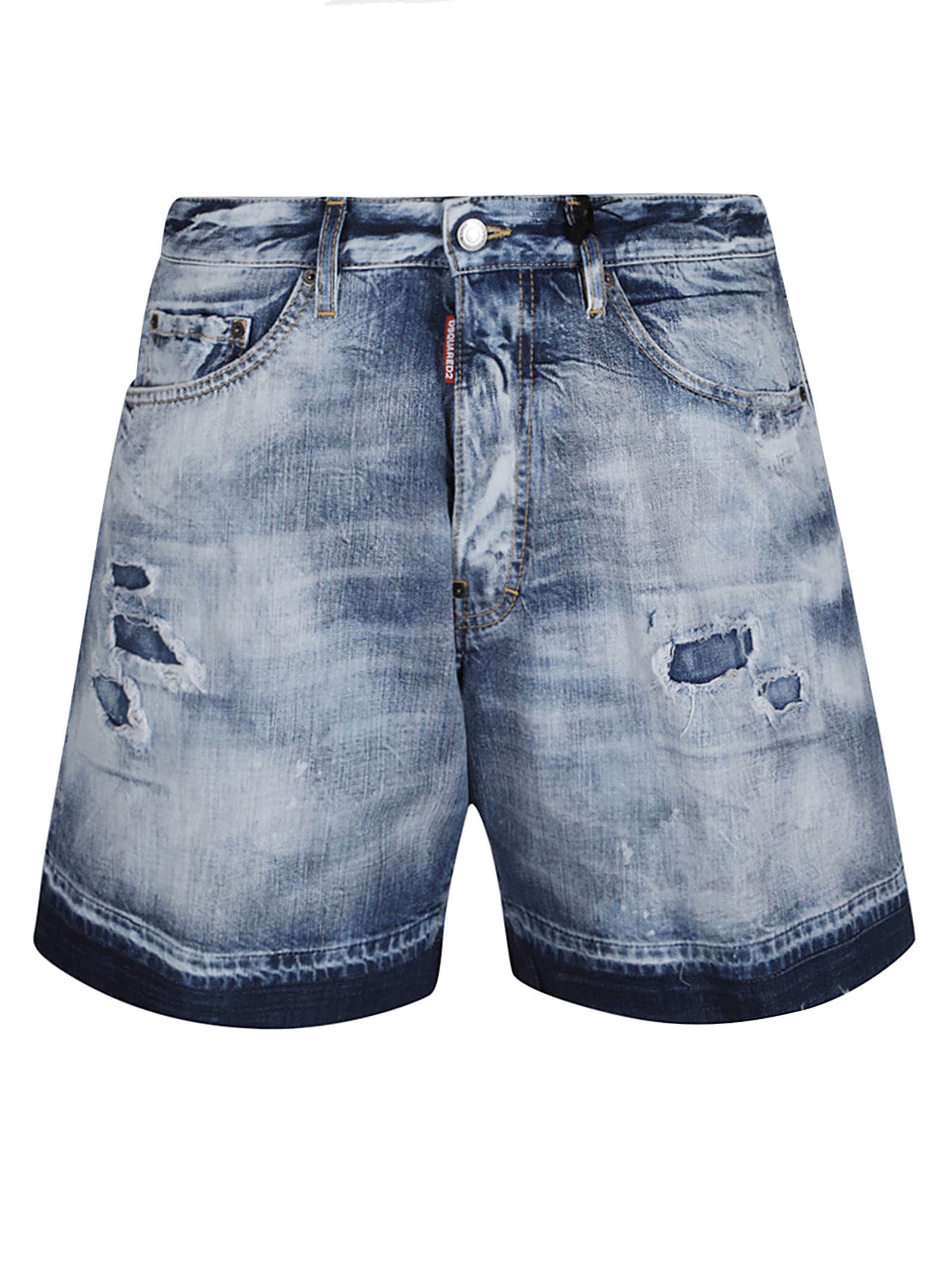 Shop Dsquared2 Denim Boxer Shorts In Navy Blue