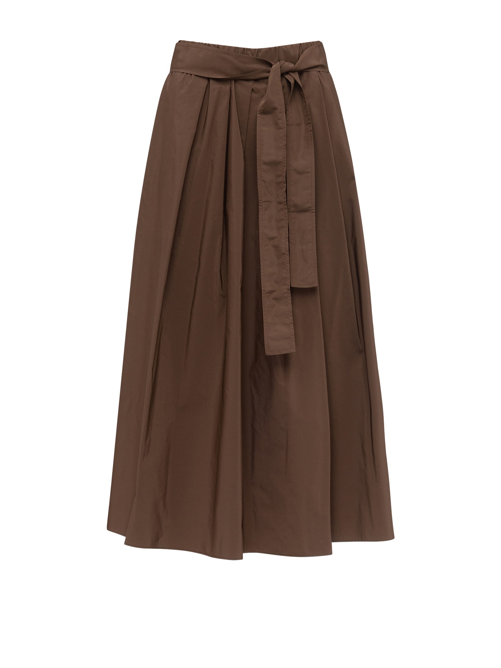 Weekend Max Mara Max Mara Weekend Taffeta Midi Skirt In Brown