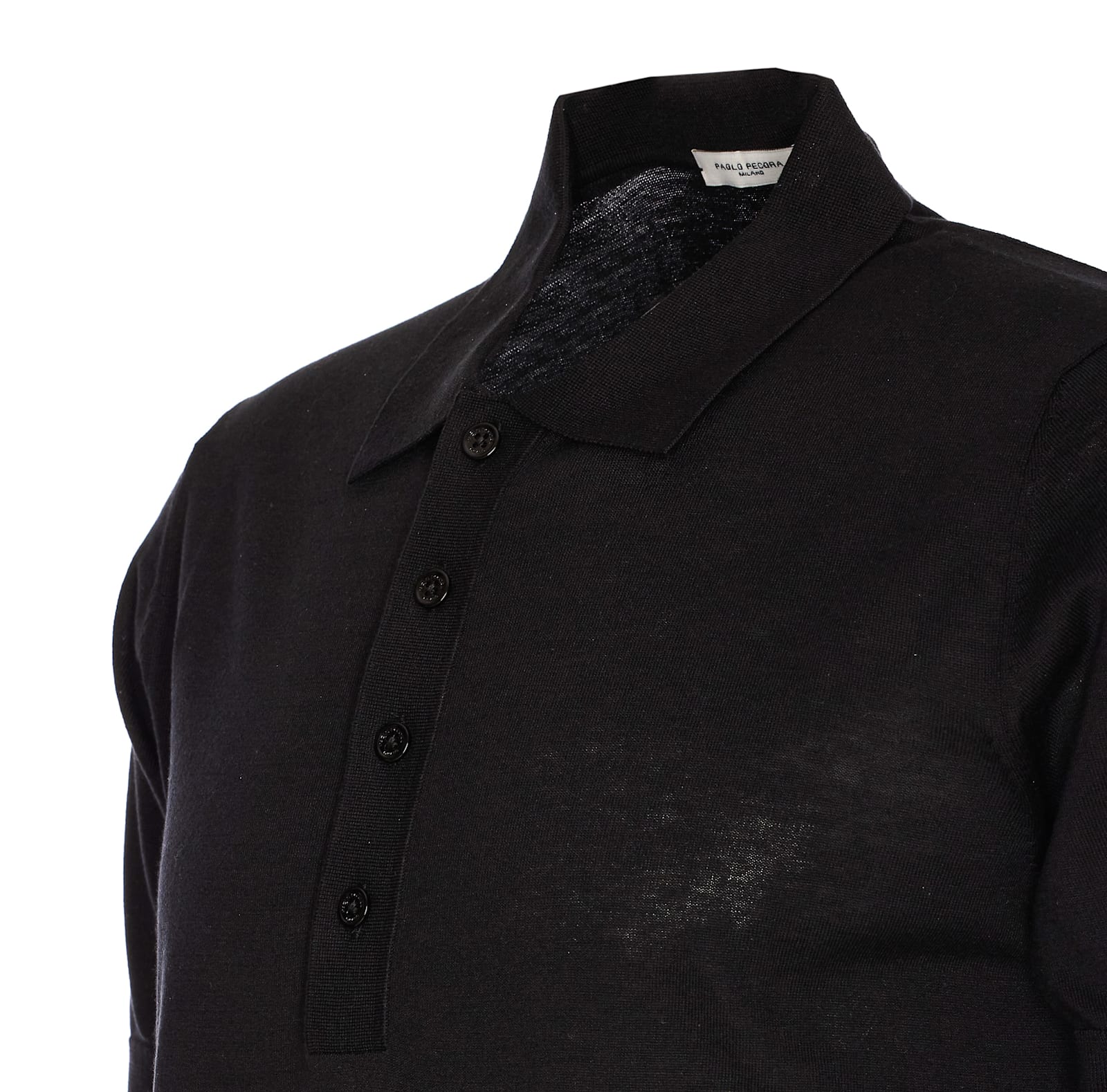 Shop Paolo Pecora Knit Polo In Black
