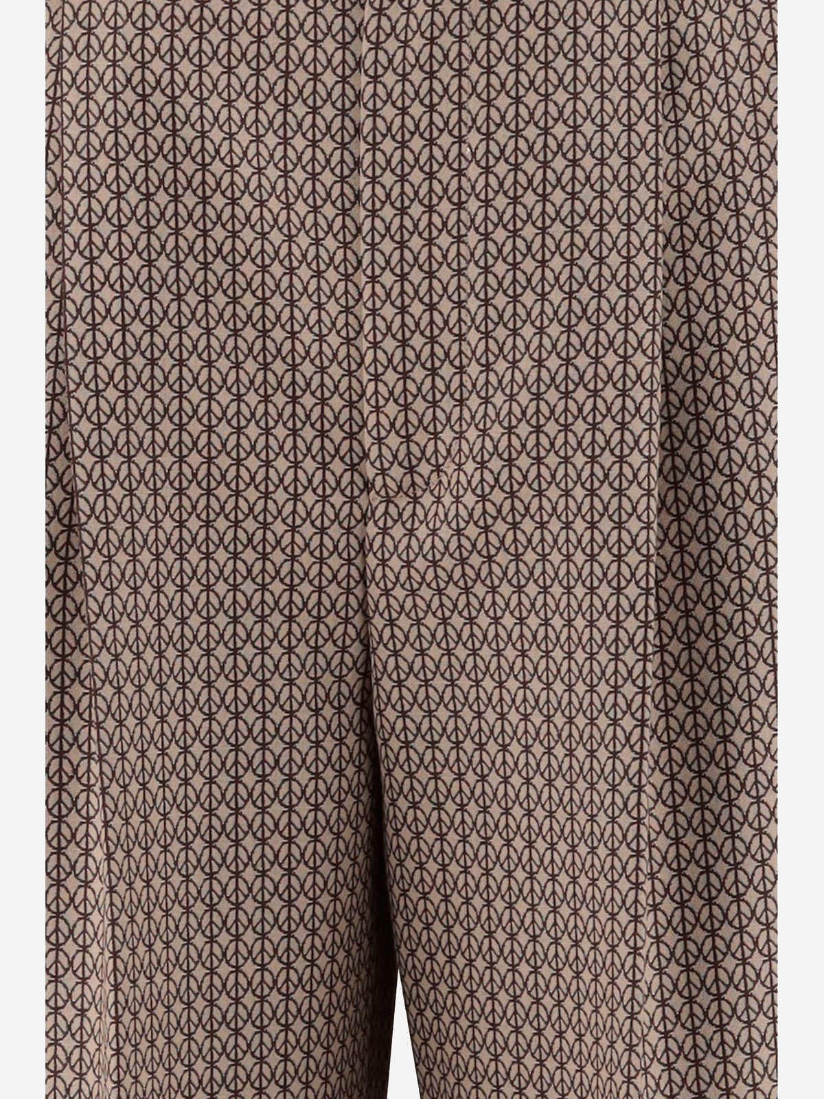 Moschino Geometric Printed High Waist Pants In Fantasia Beige