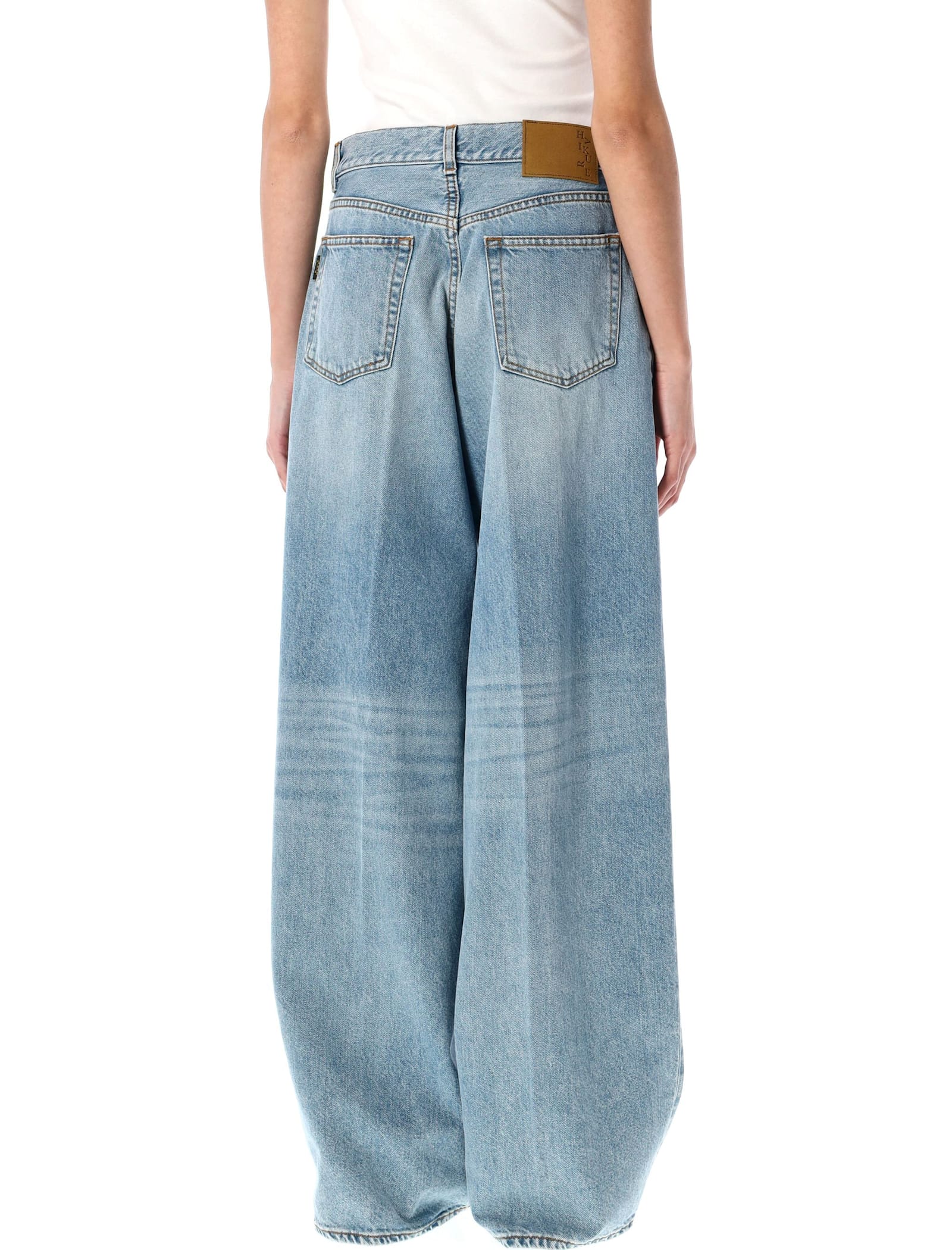Haikure Womens Lagoon Wash Peace Lagoon Wide-leg Denim Jeans In Acqua