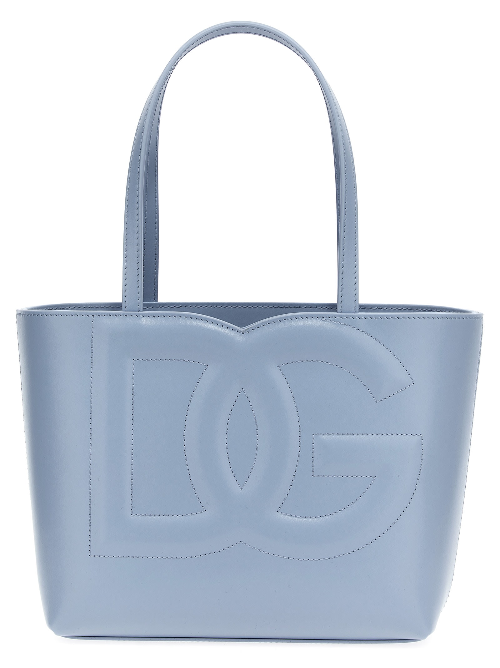 Shop Dolce & Gabbana Small Logo Shopping Bag In Light Blue