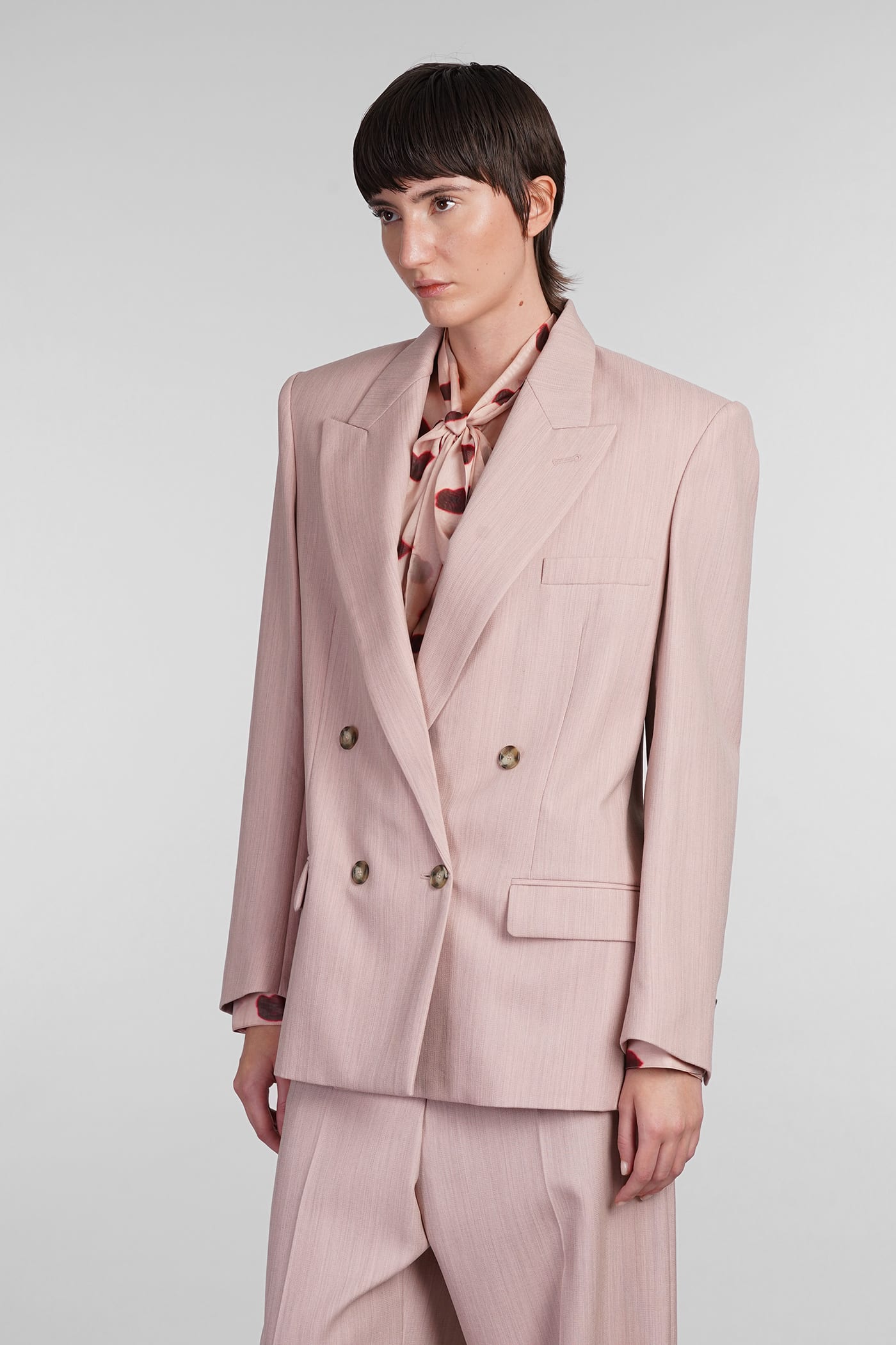 Shop Stella Mccartney Blazer In Rose-pink Wool