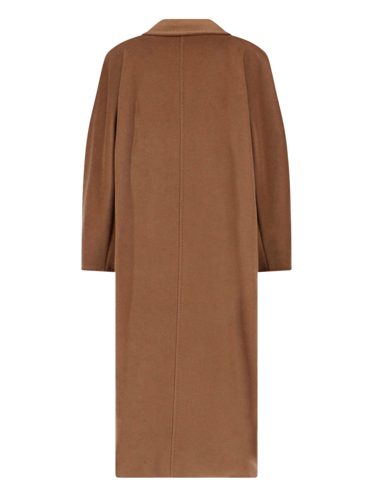 Max Mara 101801 Double-breasted Coat In Brown