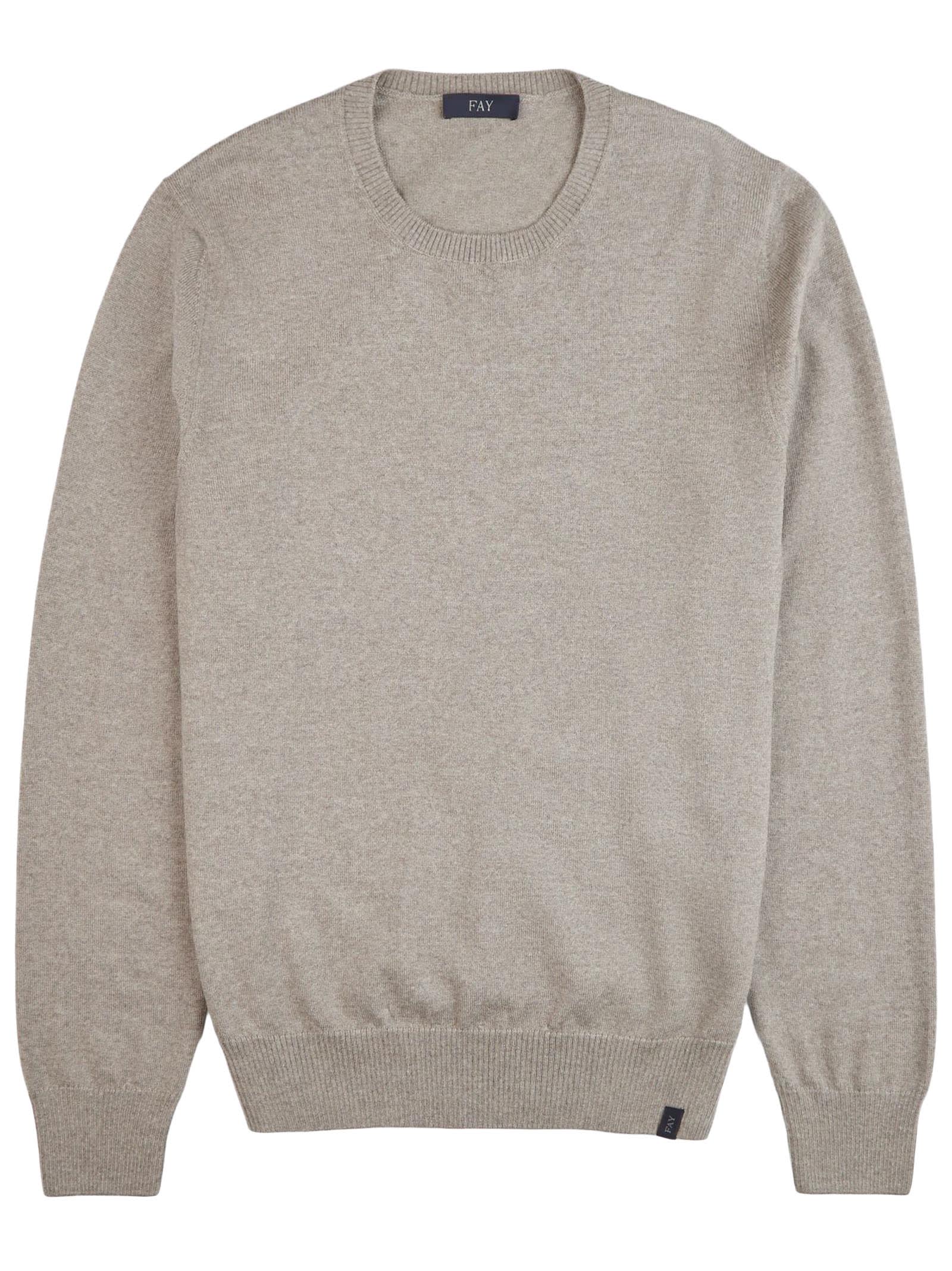 Shop Fay Jumper In Beige Merinos Wool Knit