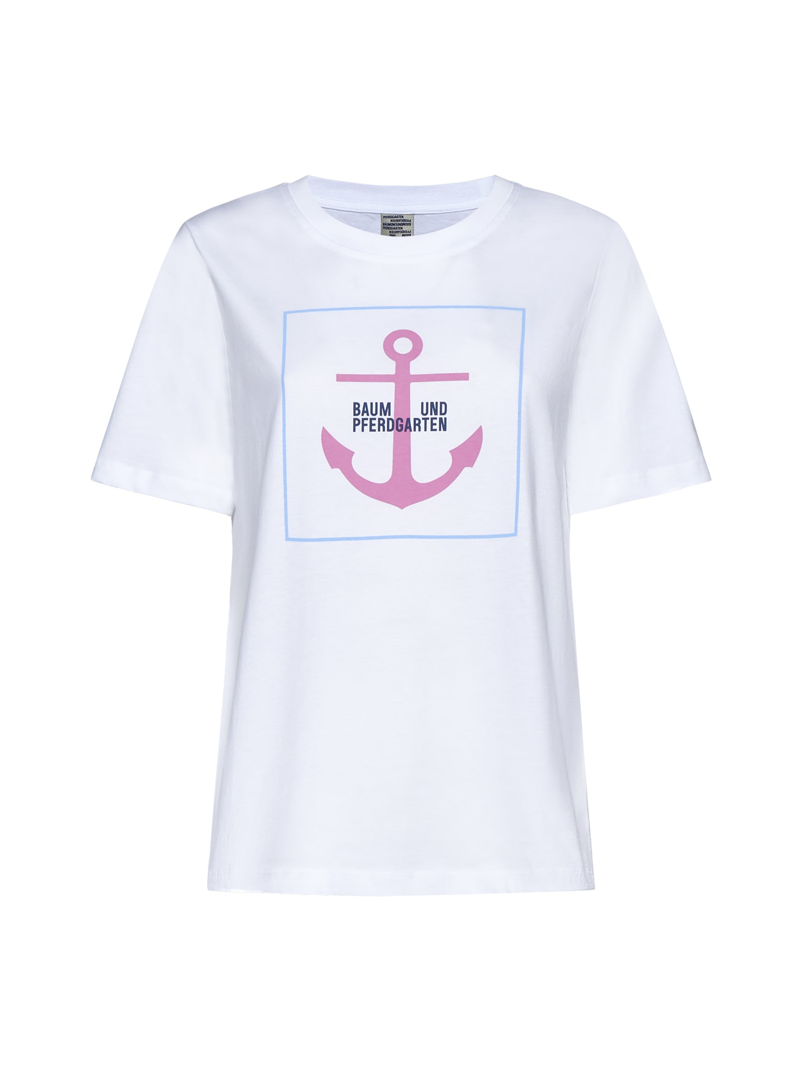Shop Baum Und Pferdgarten T-shirt In White Pink Anchor