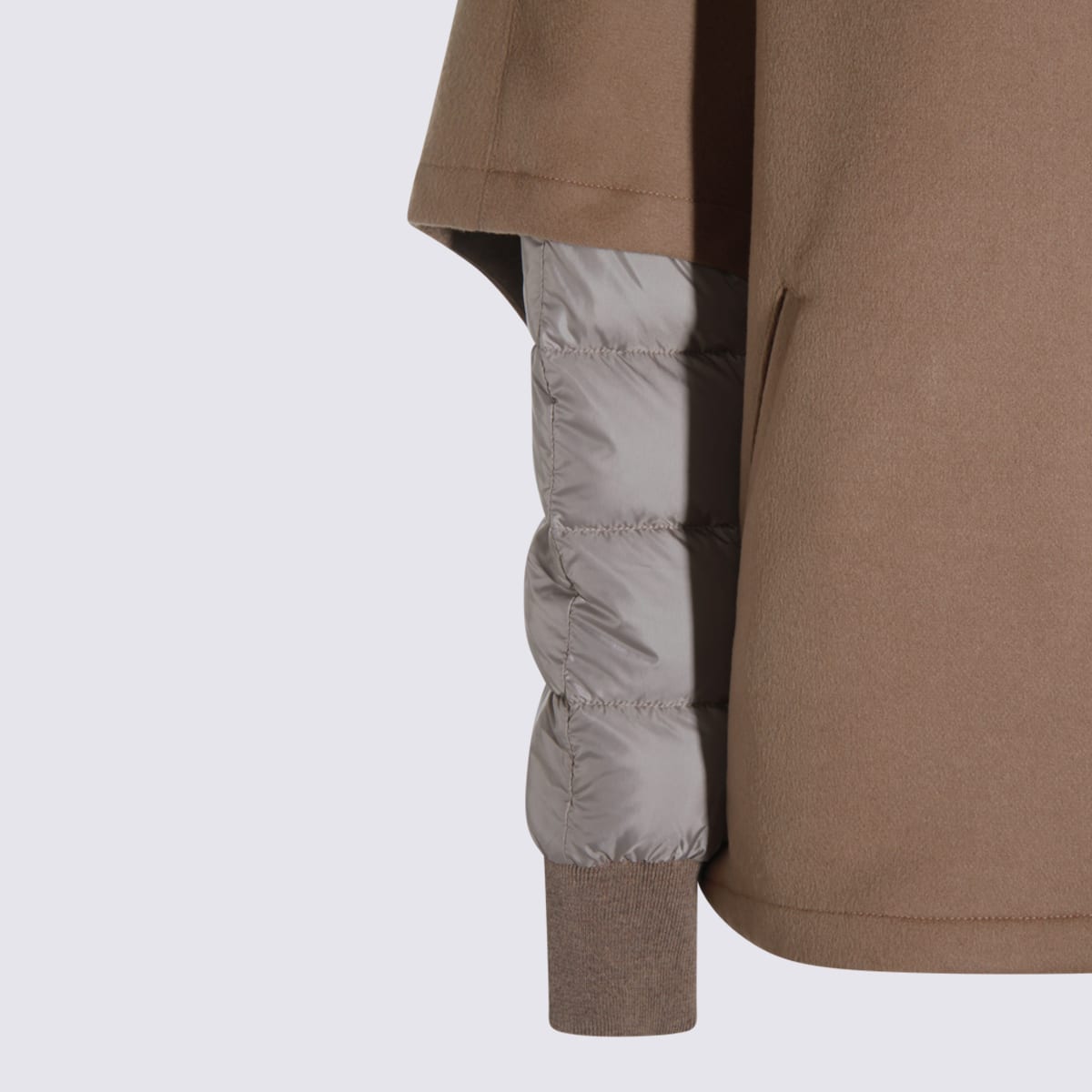 Moorer Beige Wool Down Jacket In Brown