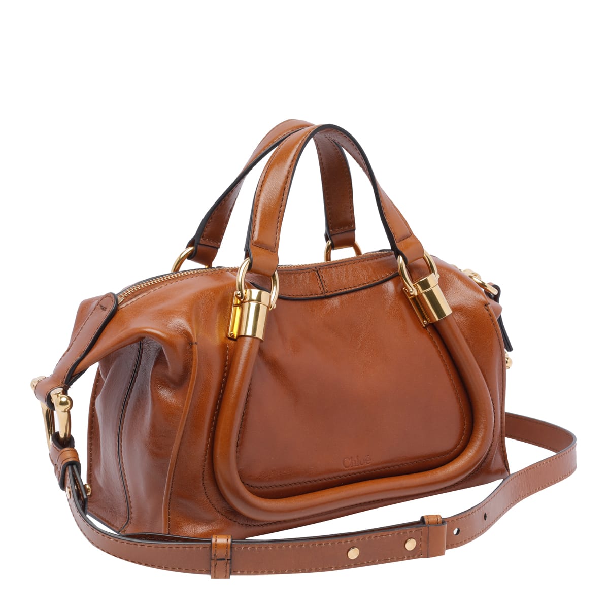 Shop Chloé Small Paraty 24 Shoulder Bag In Brown