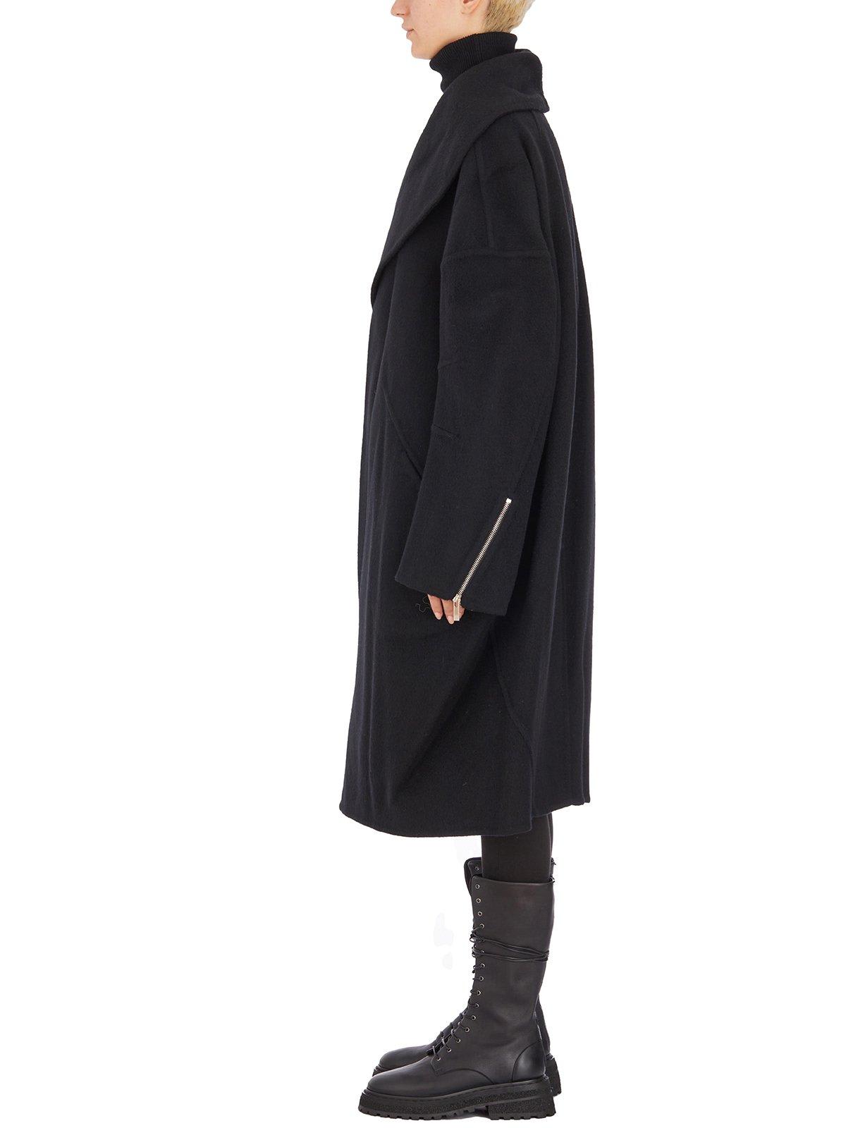 Shop Helmut Lang Double-faced Apex Cocoon Coat In Black