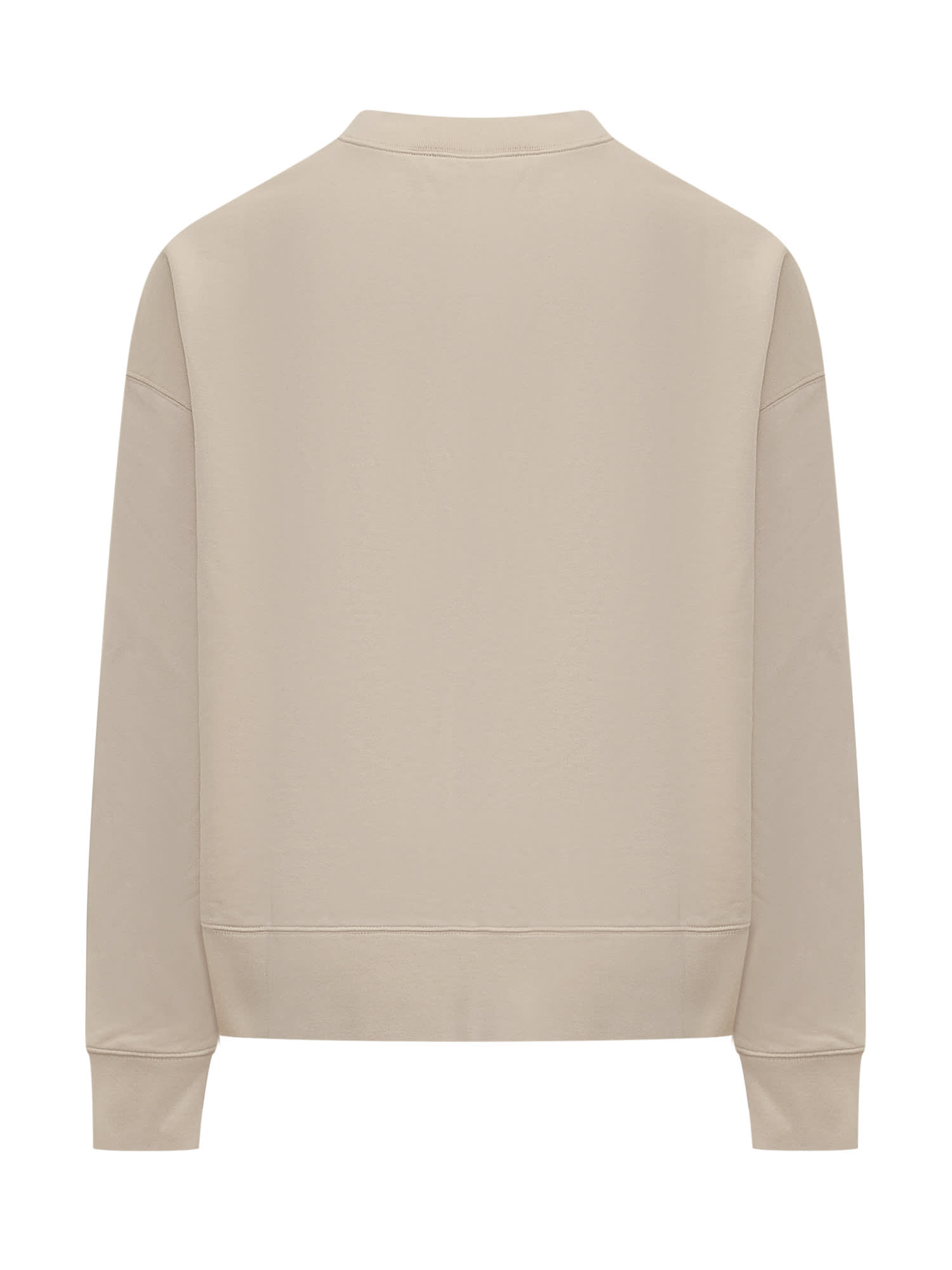 Shop Palm Angels Sweatshirt With Logo In Light Beige Plum