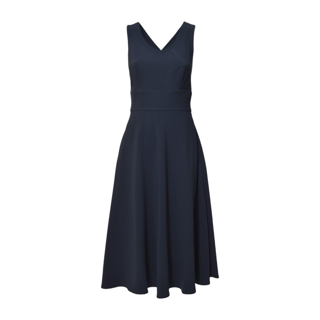 Aspesi Midnight Blue Cotton Pique Midi Dress