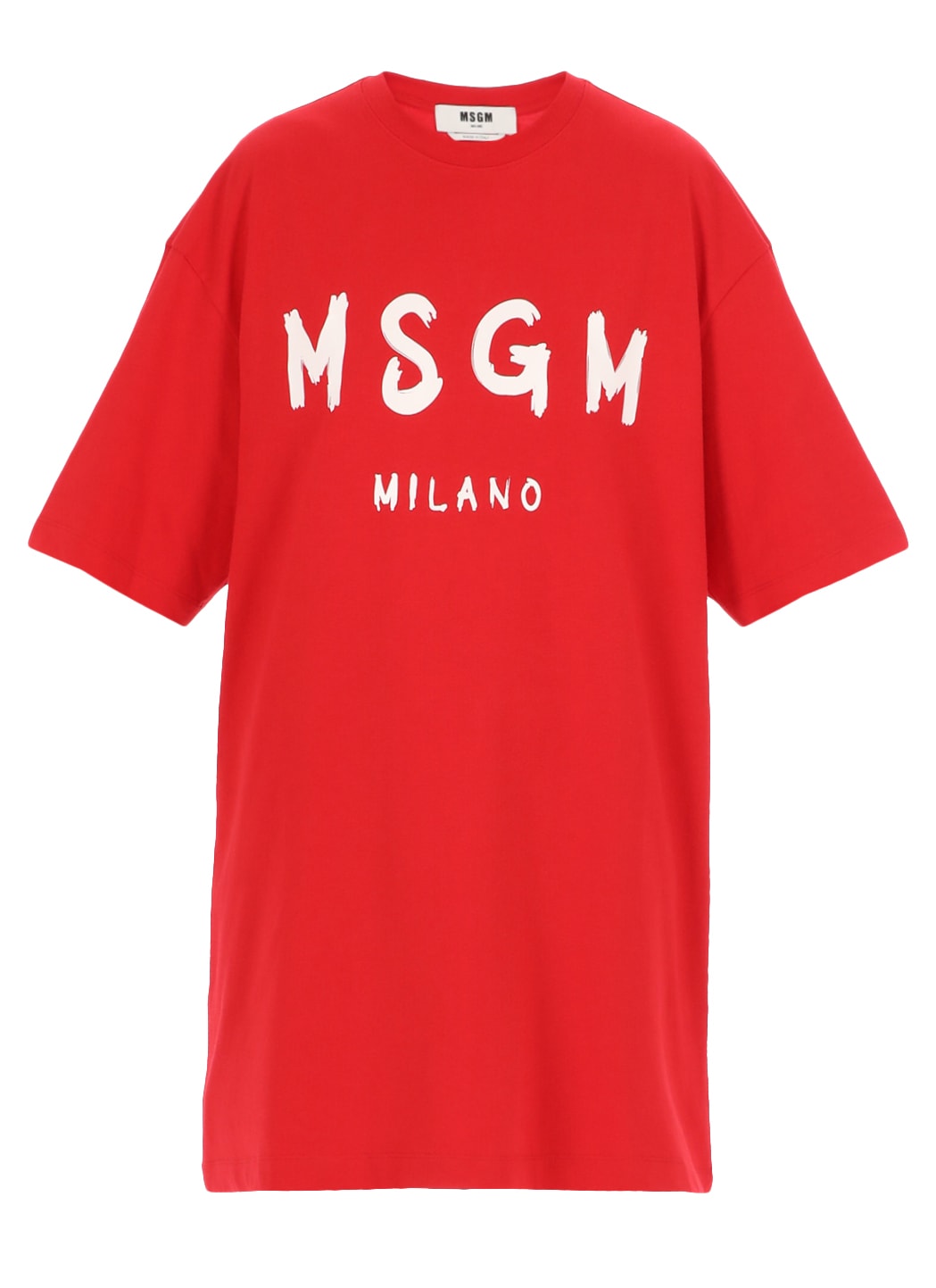 MSGM T-shirt Dress With Brushed Logo