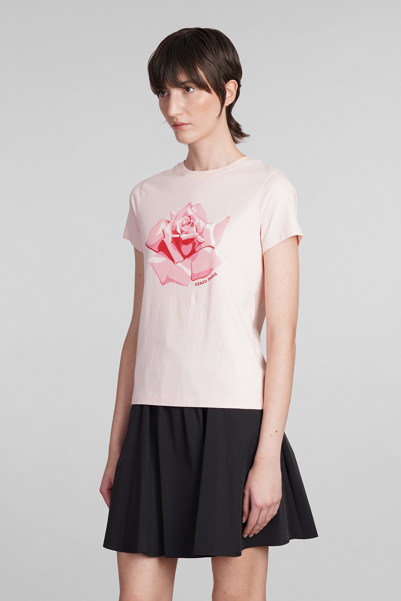 Shop Kenzo T-shirt In Rose-pink Cotton