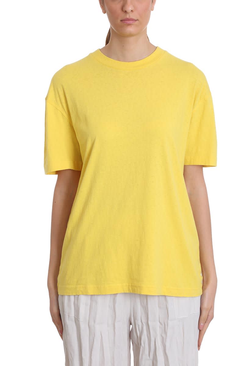 ACNE STUDIOS ELICE T-SHIRT IN YELLOW COTTON,11315495