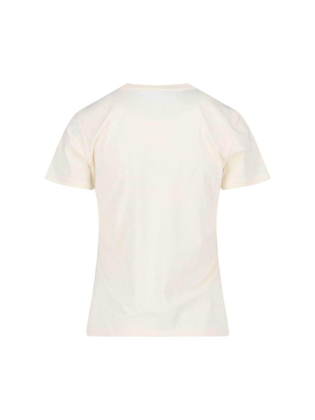 Shop Moncler Rhinestone Logo T-shirt In White