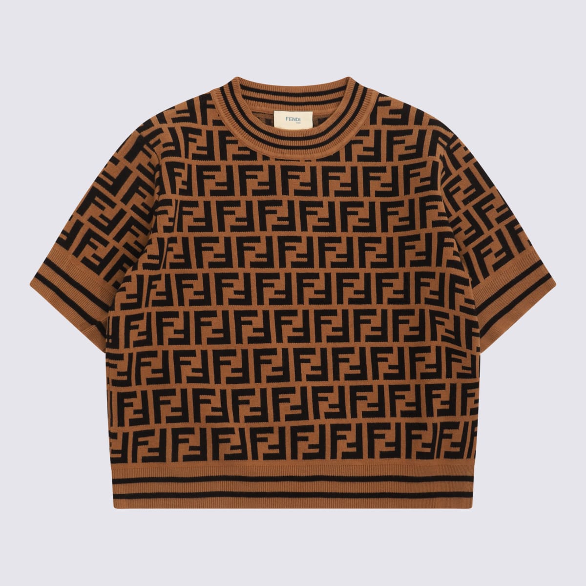 Fendi Brown Viscose Knitwear In Brown