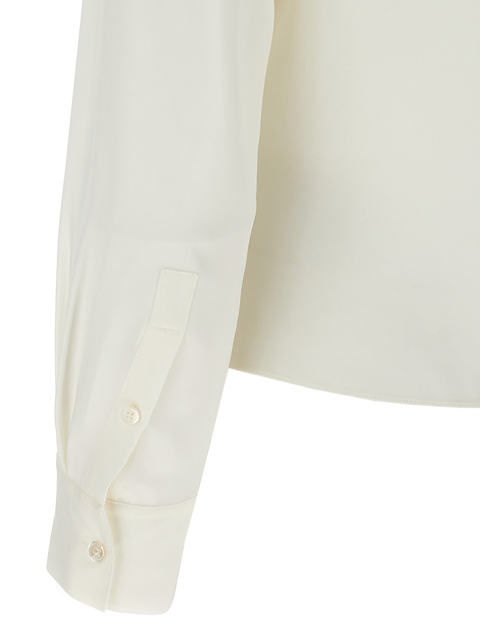 Theory White Blouse With Peak Revers And Crossover Neck In White