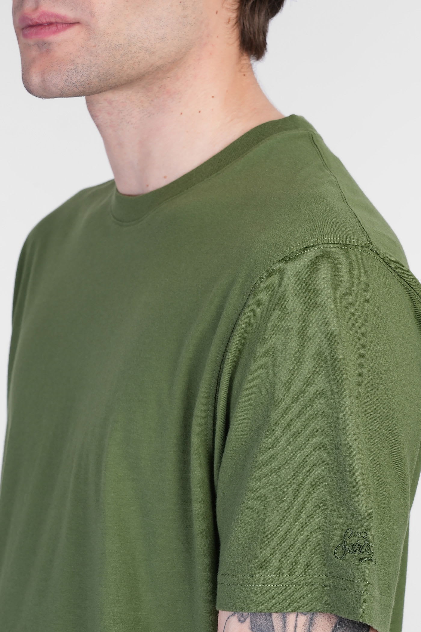 Mc2 Saint Barth Dover L T-shirt In Green Cotton In Green