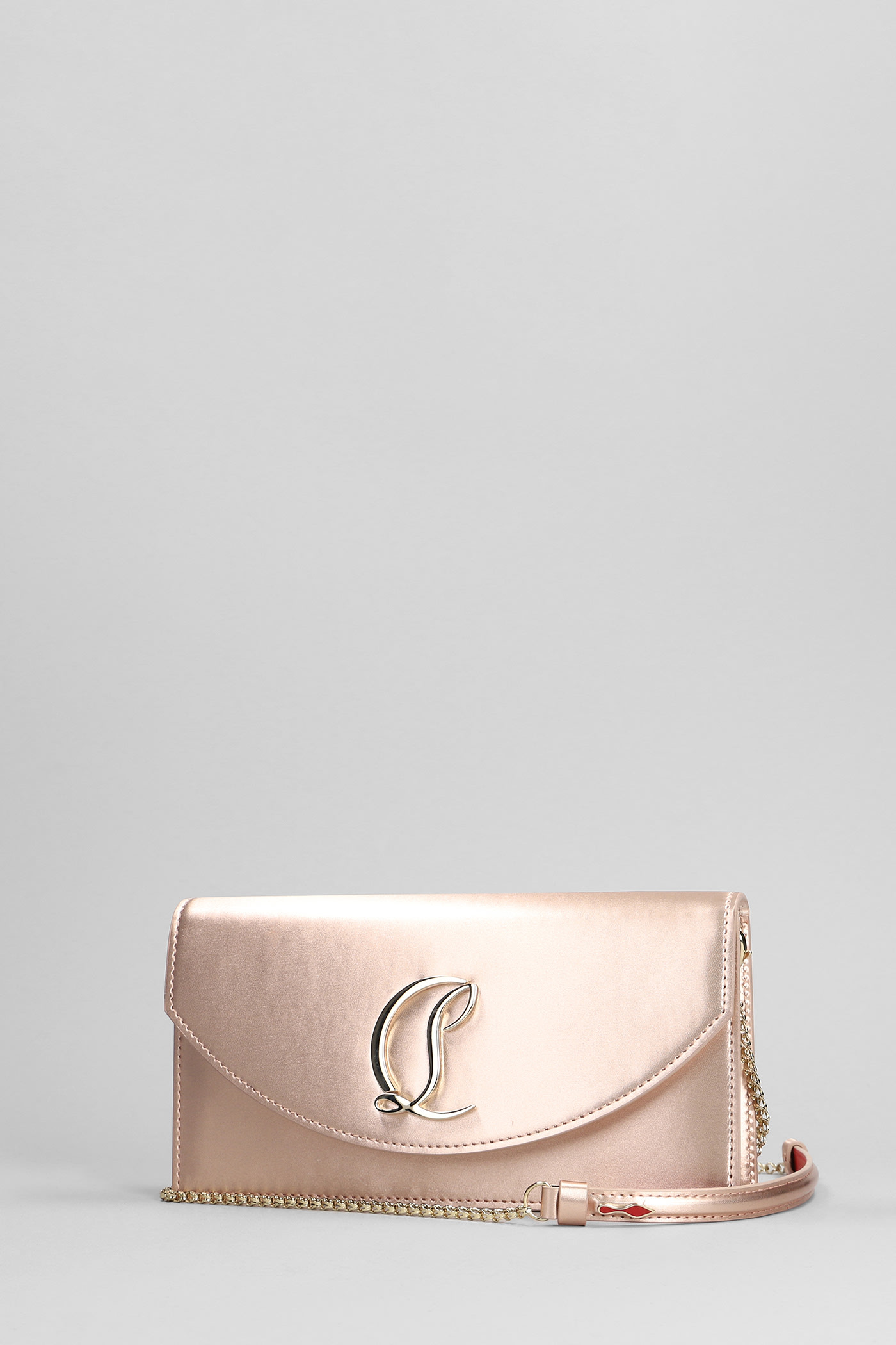 Shop Christian Louboutin Loubi54 Hand Bag In Rose-pink Silk In Golden