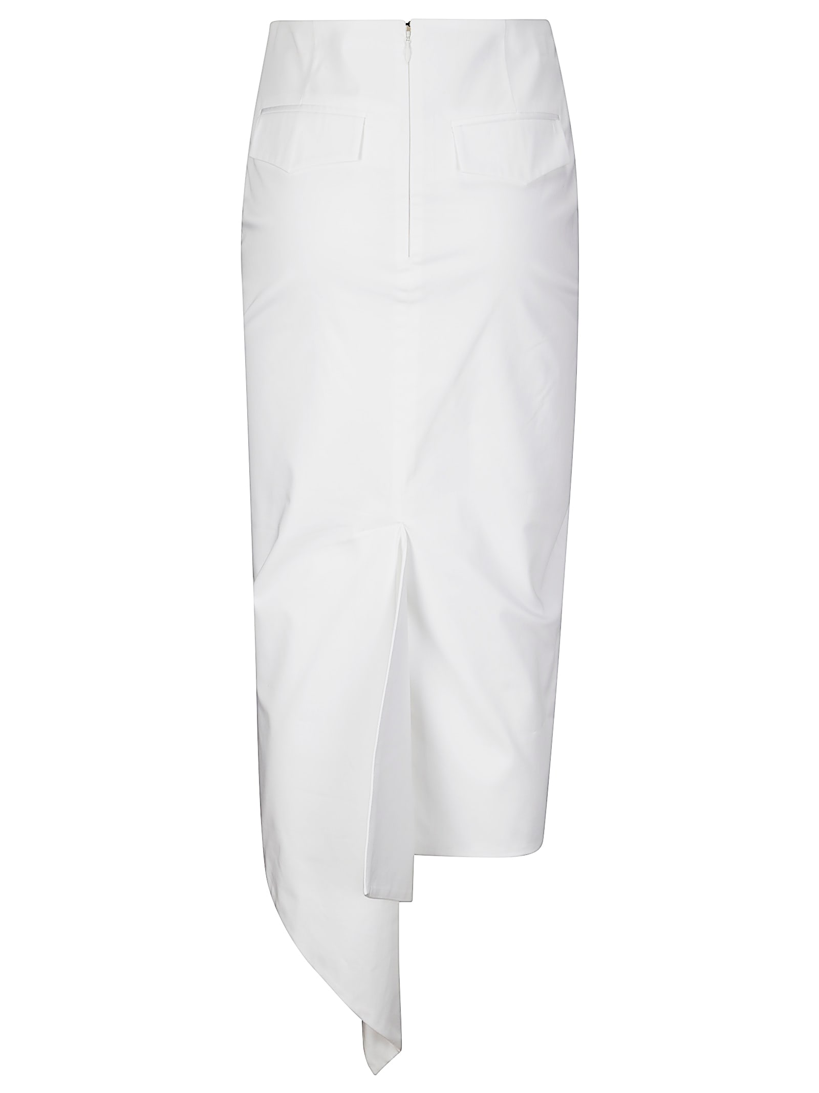 The Latest High-waisted Stretch Cotton Midi Skirt In White