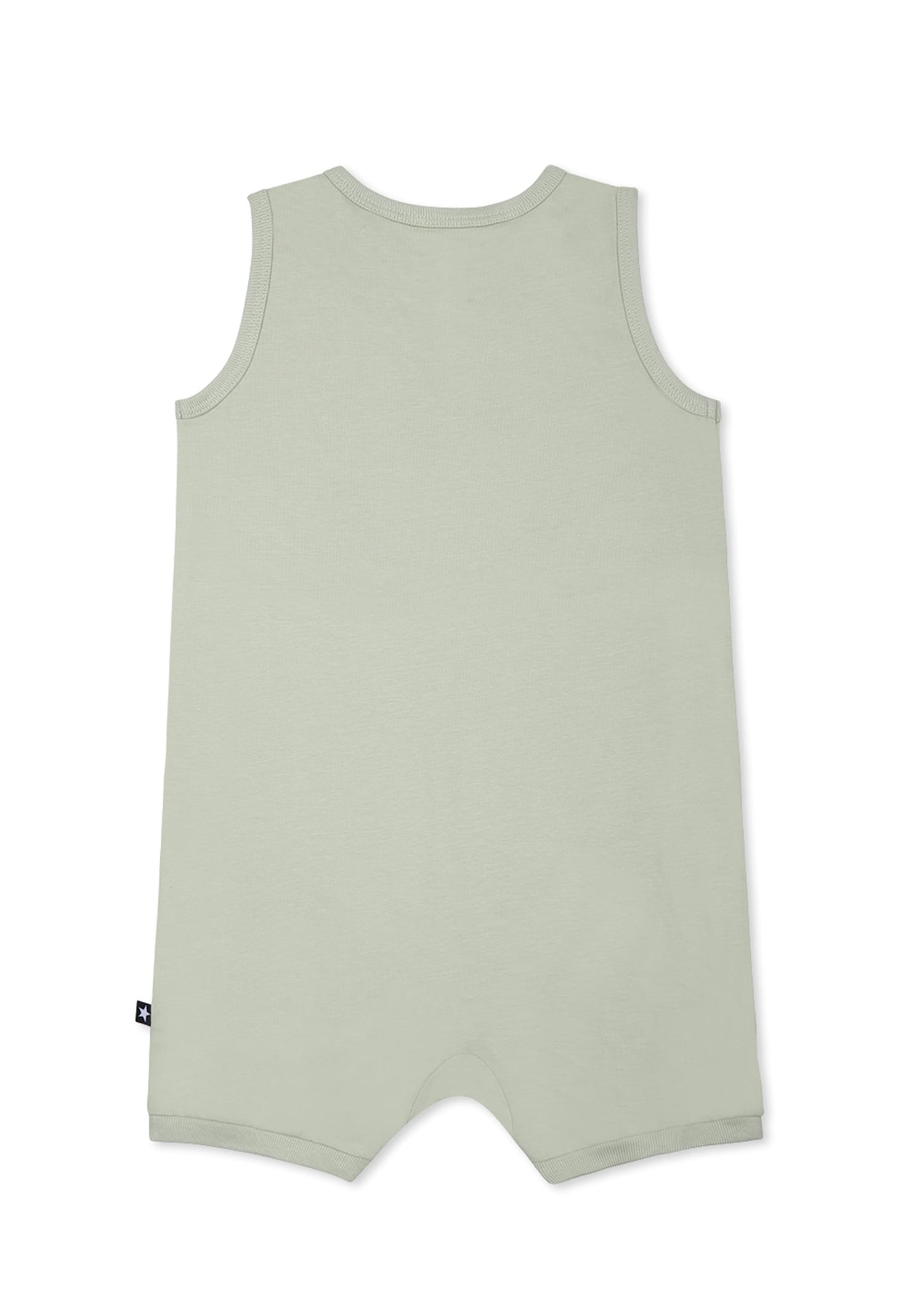Molo Green Romper For Babykids With Smiley In Green