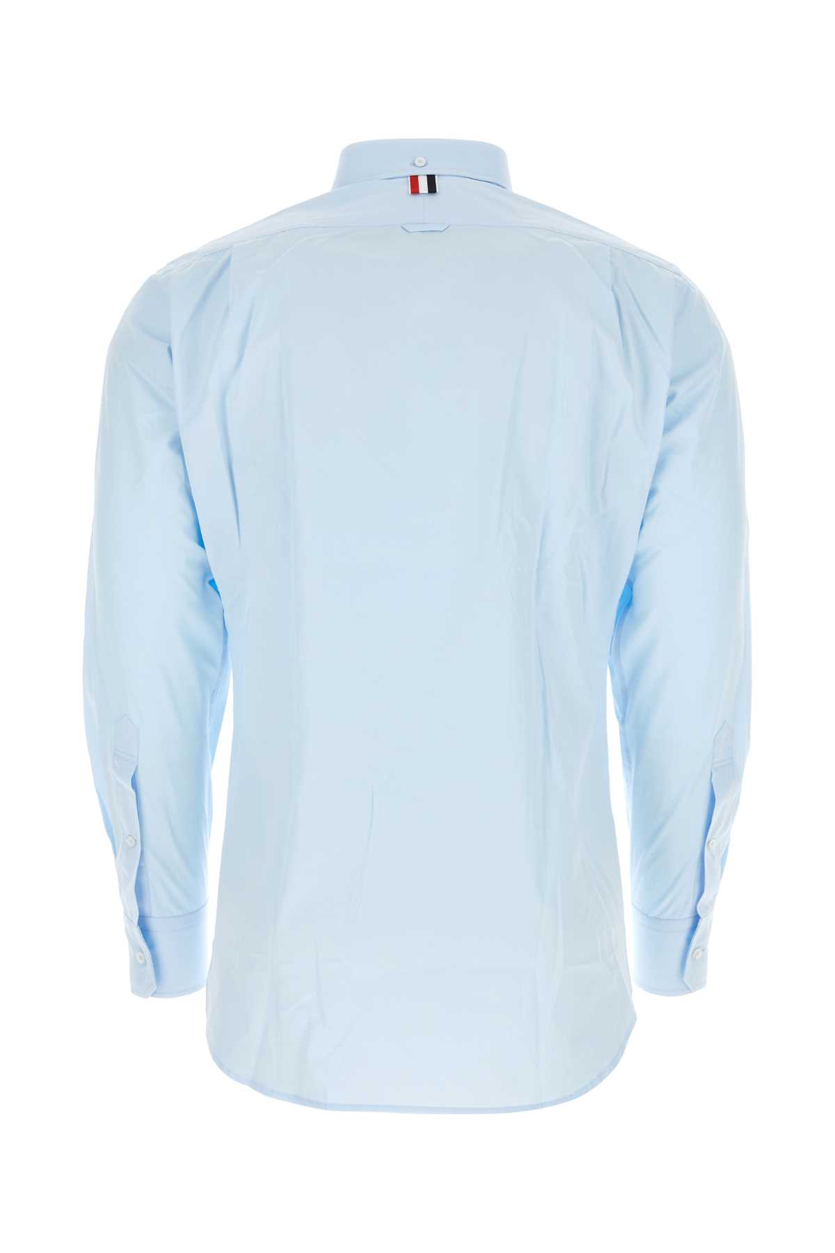 Shop Thom Browne Light Blue Popeline Shirt In Lightblue