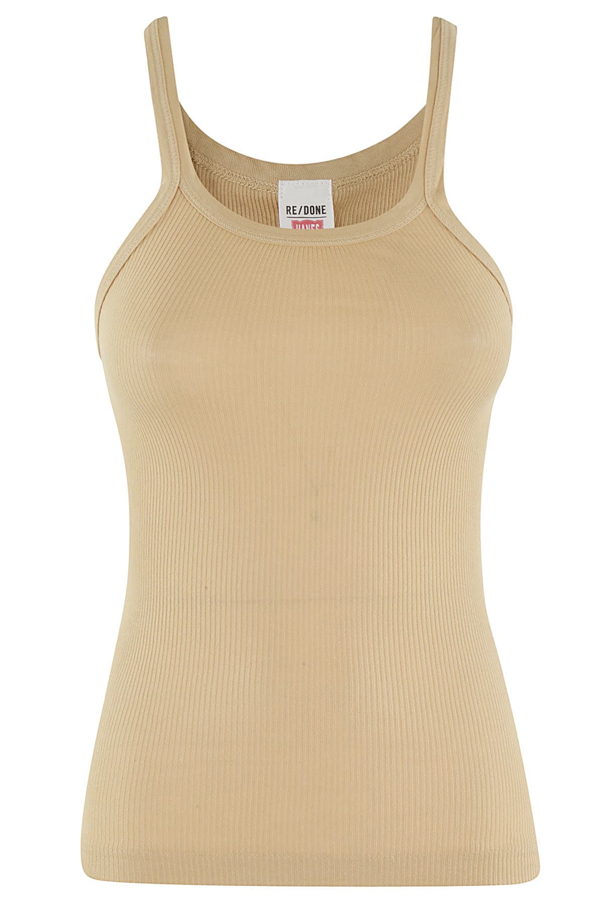 Re/done Ribbed Tank In Sand